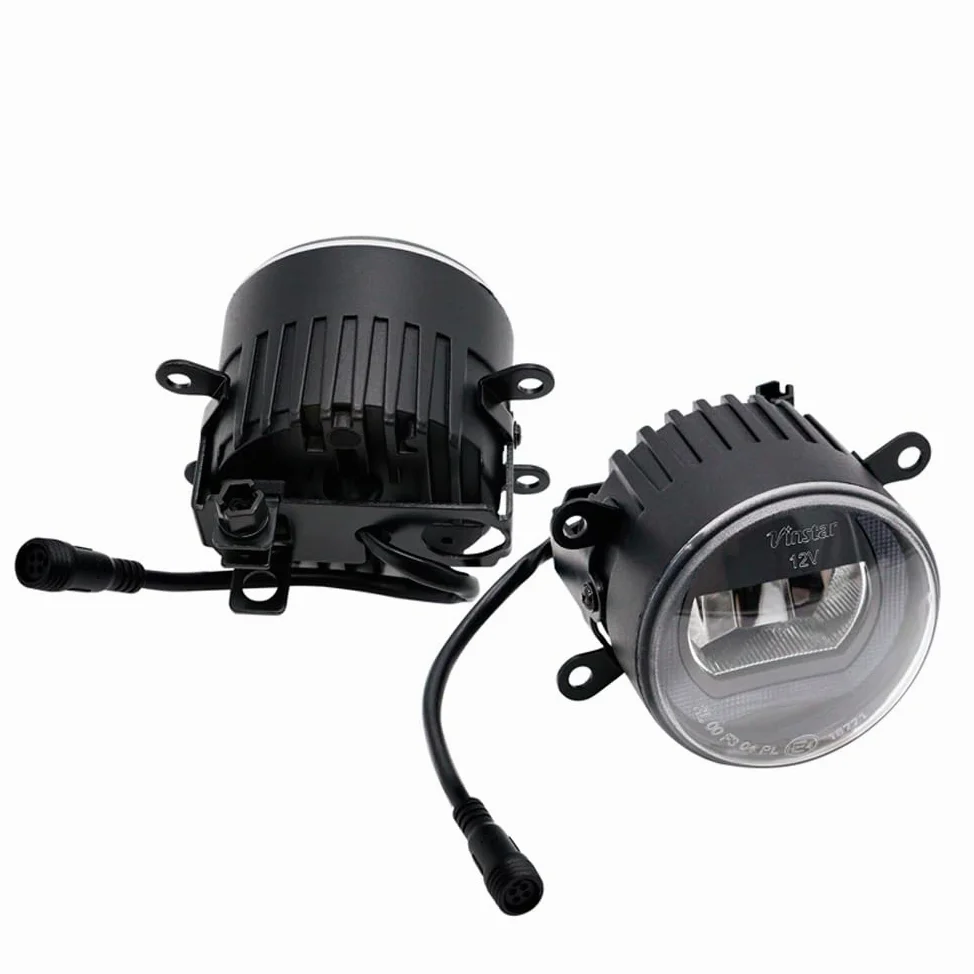 Juego de faros antiniebla LED semiuniversales + luces de circulación diurna 'U-Shape' - Diámetro 90mm - ECE-R19/R87 homologación E