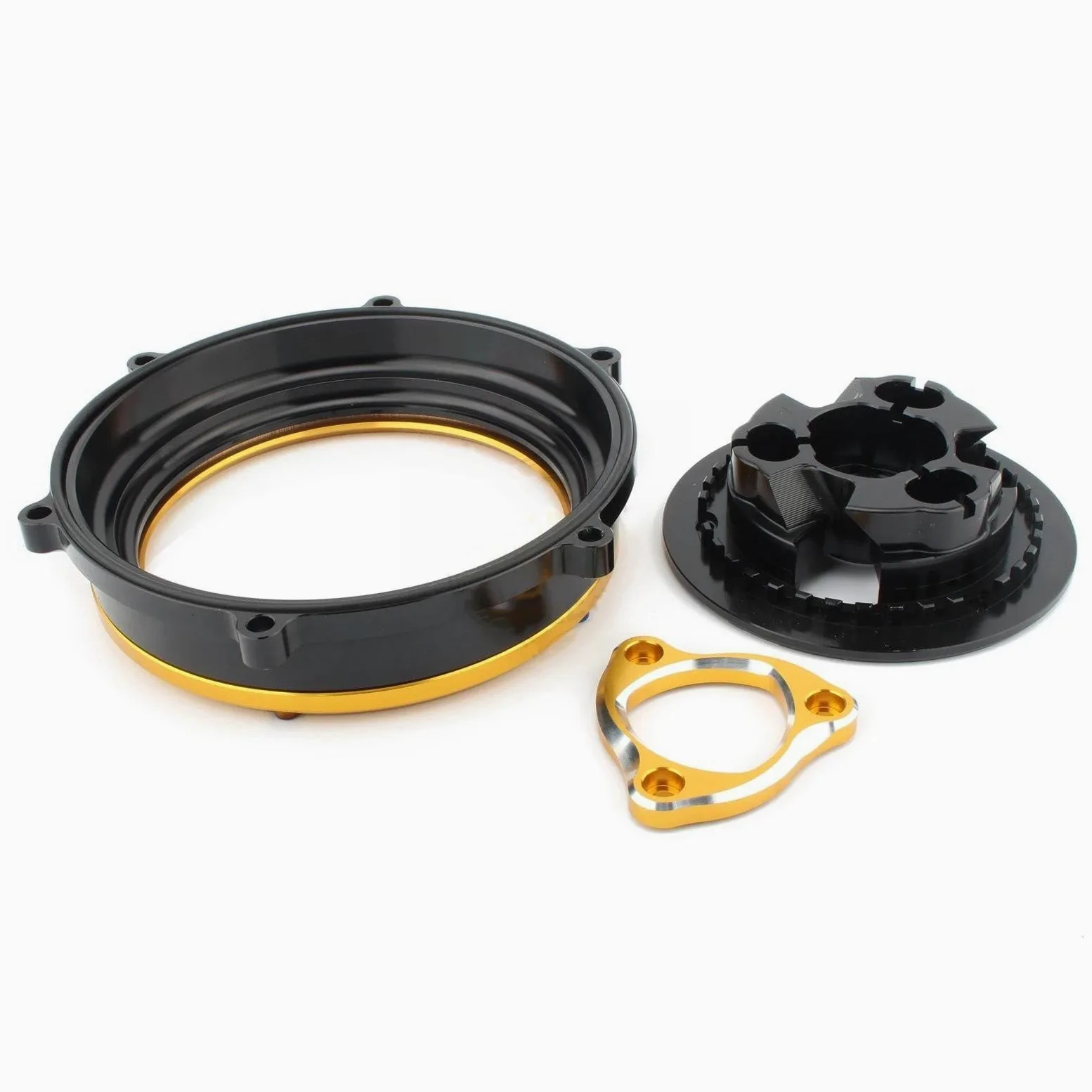 Accesorios Motocicletas Protector De Retén Muelle para Tapa Embrague, Motor Competición, para Ducati para Panigale V4 2018-2023, Kit Placa Presión(Black Yellow)