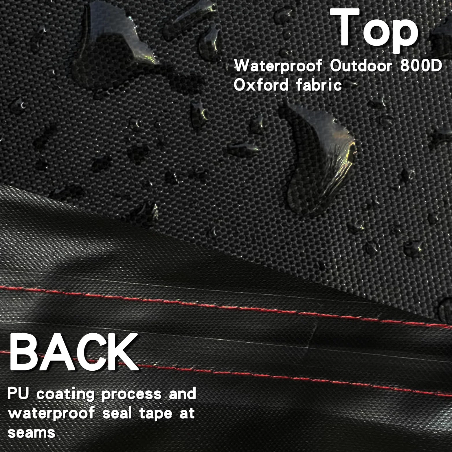 Funda resistente para motocicleta, 800D para almacenamiento al aire libre, cubierta universal impermeable para scooter con 3 asas reflectantes, 2 pares de agujeros de bloqueo y 3 hebillas fijas, 91 x