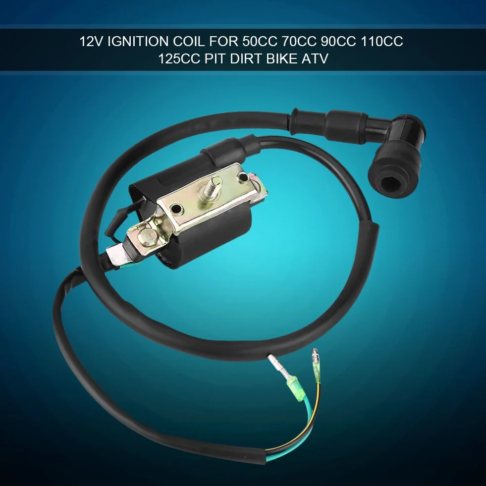 Qiilu Encendido Dirt Bike, Bobina de encendido 12 V para 50 CC 70 CC 90 CC 110 CC 125 CC Pit Dirt Bike ATV