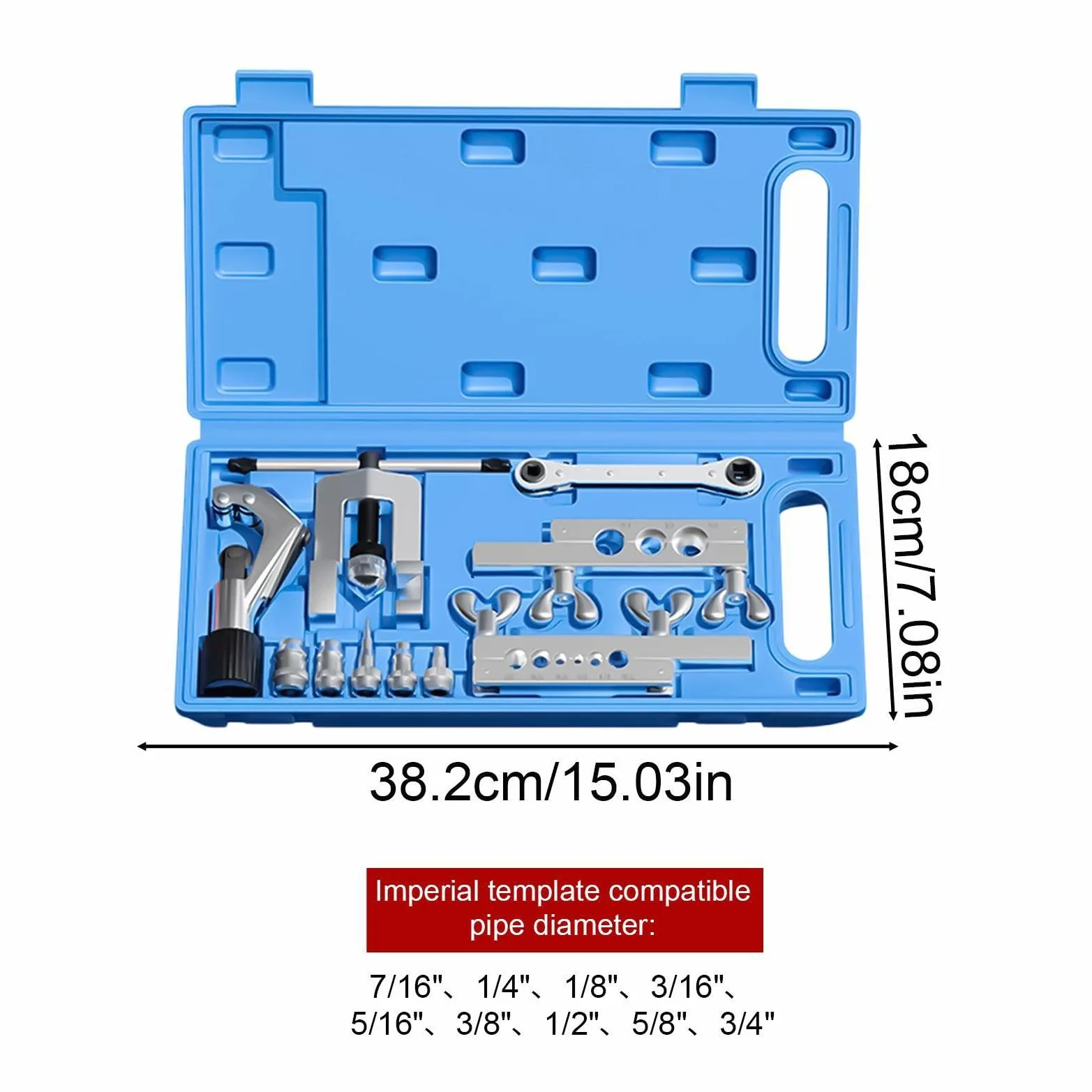 Genérico Kit Abocardador Frenos Set Reparación y Mantenimiento Líneas Coche | Kit De Abocardado Doble Camión Sedán Automotriz Hogar Industria Garaje Y Taller Exterior