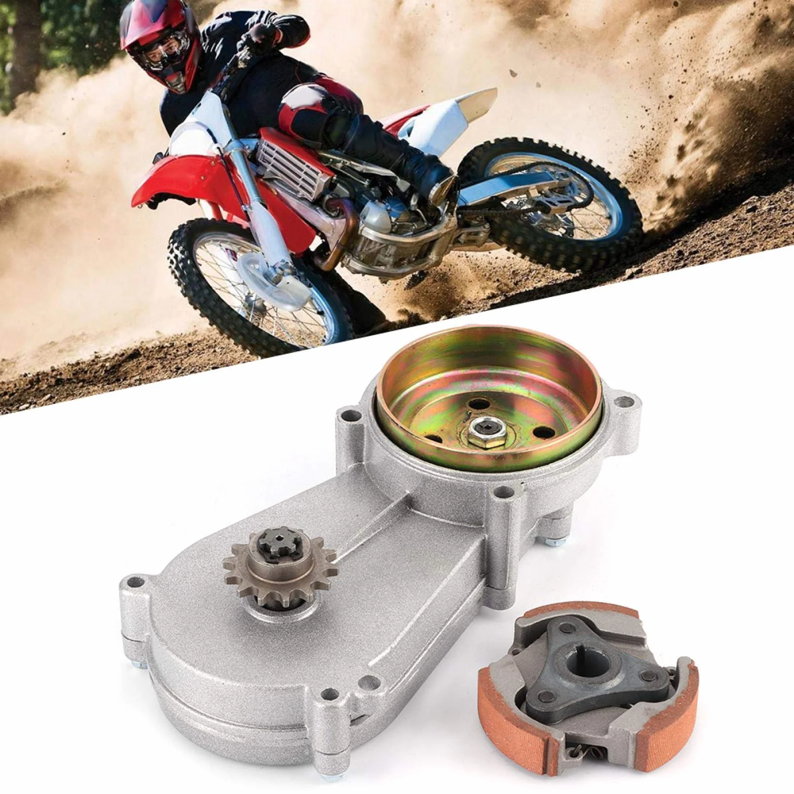 Caja de cambios 14T caja de tambor caja de cambios Kit de embrague apto para 47cc 49cc Mini bolsillo Quad Dirt Bike ATV piezas buena estabilidad