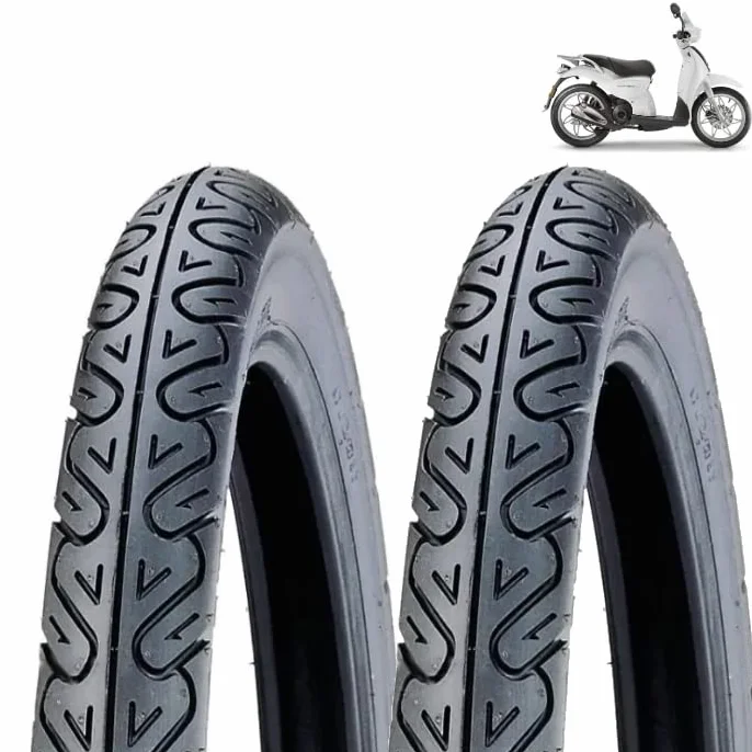 Deestone 2 3/4-16 (80/90-16) Neumáticos 6 PR para Aprilia Scarabeo 50 2T Par