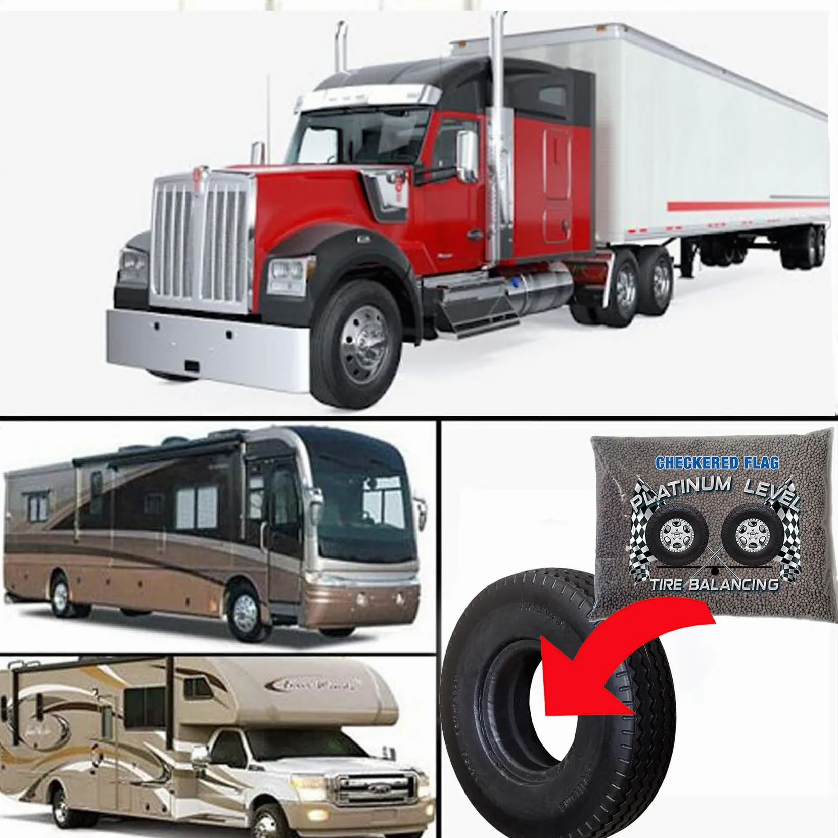 4-10-CFTB Cuentas de equilibrio de neumáticos para camiones y motocicletas: cuentas de cerámica de 2 mm, 4 paquetes de 10 onzas, ajuste automático para vibraciones suaves en camiones semiligeros