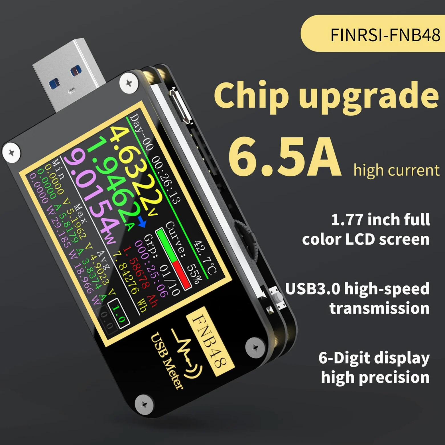 Comprobador de baterias, FNB48 PD TRIGGTER VOLTMETER AMPEREMETER SRIROOM EN VOLTÍMER USB TESTER TELÉFONO TECLO DE RECARGO RÁPIDO PROTECTO DE CAPACIDAD PRUEBA(With Bluetooth)