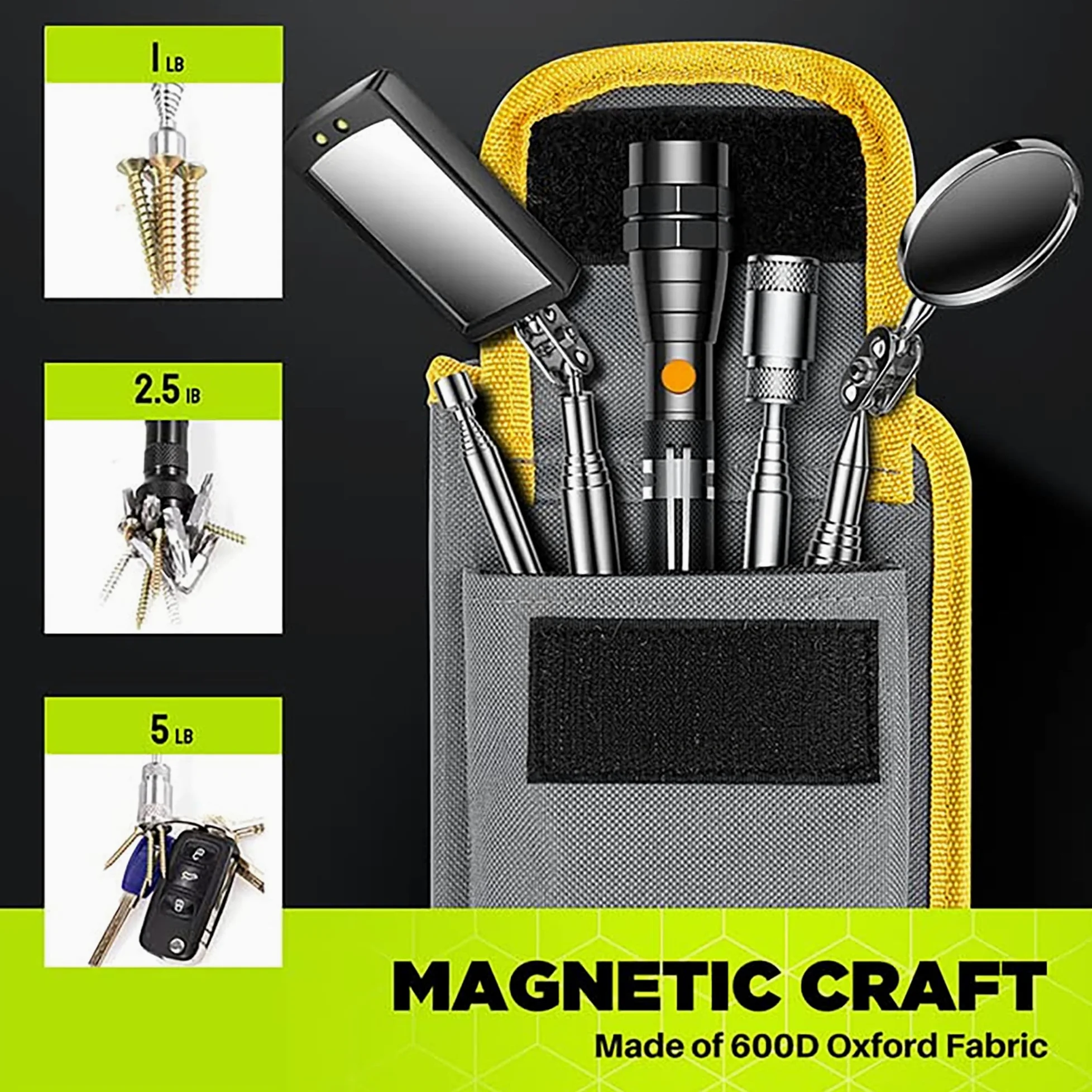 Juego de herramientas telescópicas magnéticas, espejo de inspección, linterna LED, accesorios geniales para hombres, rellenos de calcetines, regalos para papá, marido, niños, novio, barra magnética
