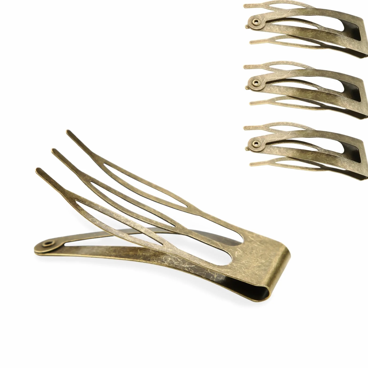 Mbsomnus 18 horquillas para el pelo mujer, doble mango, pinzas metal cabello, accesorios salón belleza (verde vintage)
