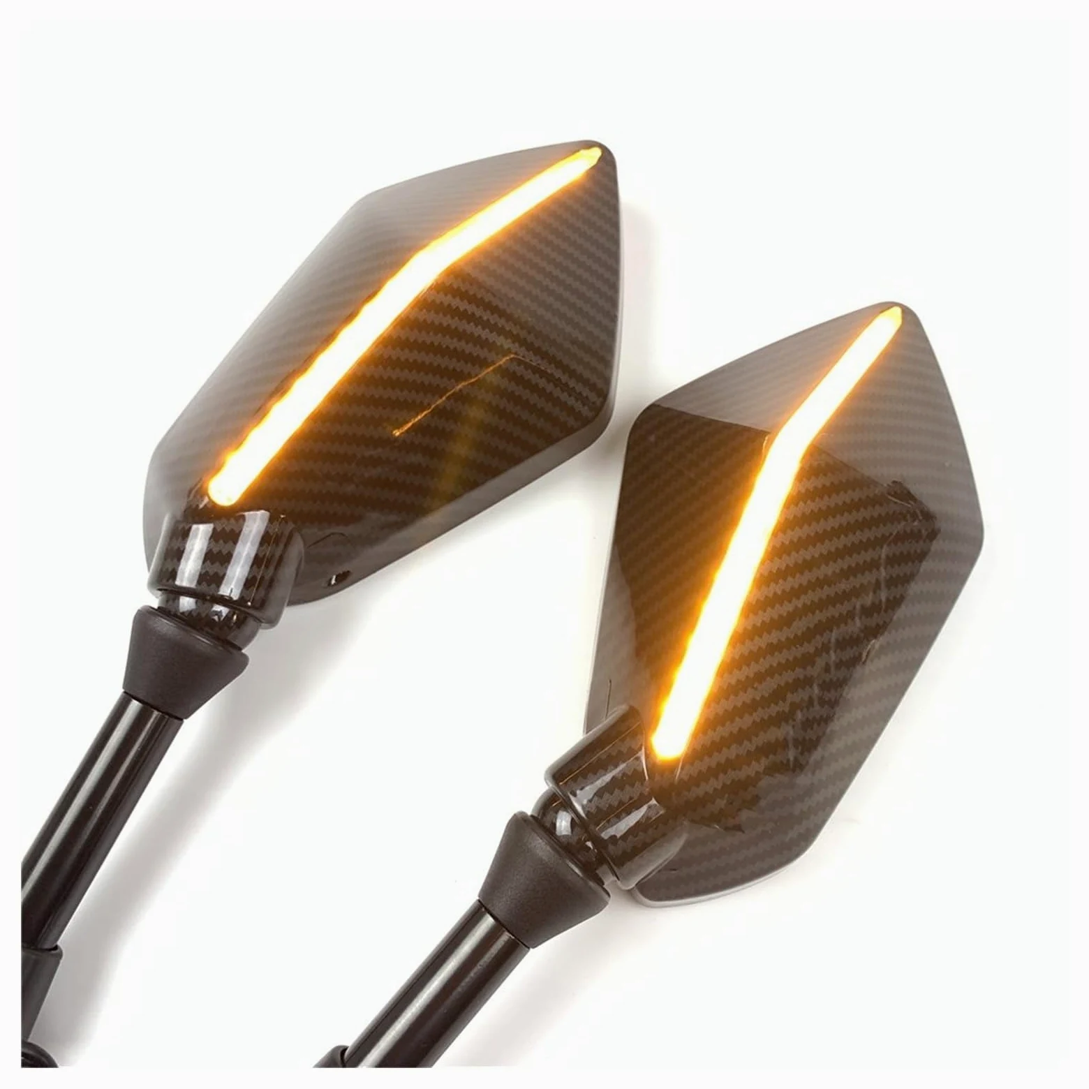 Espejo Retrovisor Lateral Motocicleta Espejo Retrovisor Para Motocicleta Scooter Motocross Espejos Retrovisores Electrombile Lateral Trasero 8/10mm Fibra Carbono 2 Unids/par | 10mm Black