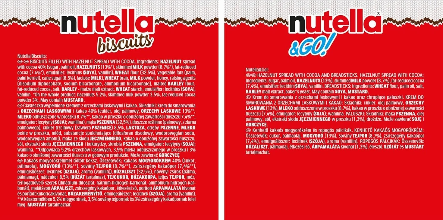Nutella Calendario de Adviento 528g