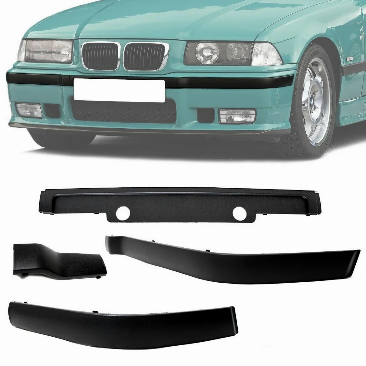 DM Autoteile Juego de 4 listones para parachoques delantero para E36 M3 M-Paket modelos + tornillos