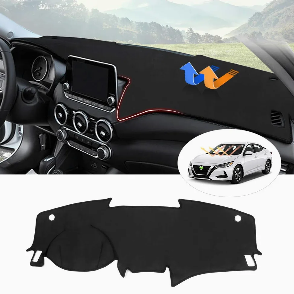 Autorder Cubierta de salpicadero para Nissan Sentra 2020-2021, Antideslizante, Protector de salpicadero, sin deslumbramiento