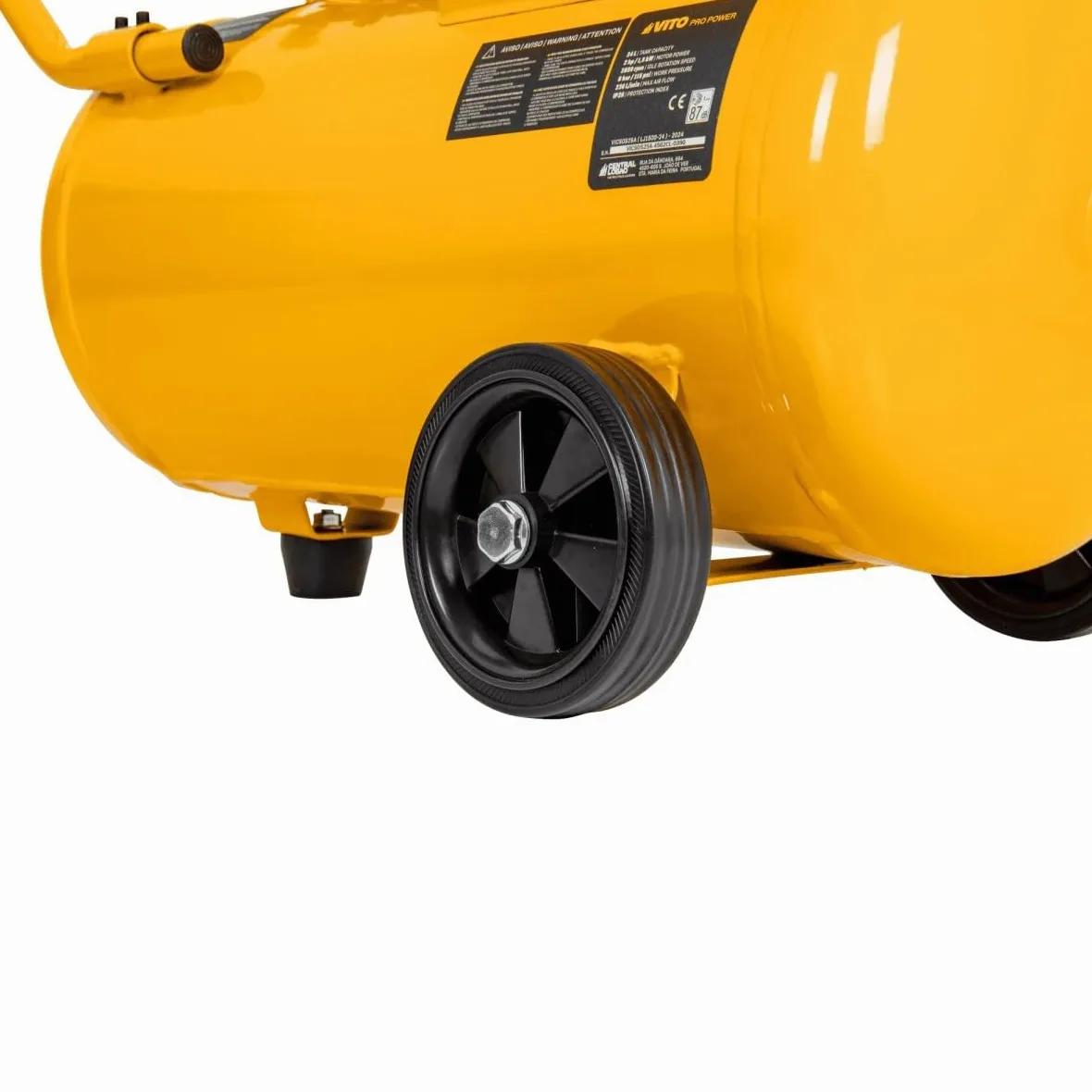 Vito – Compresor de aire portátil silencioso 24L 2CV / 1,5 kW inflador neumáticos para coche, astillero sin aceite, 8 bar