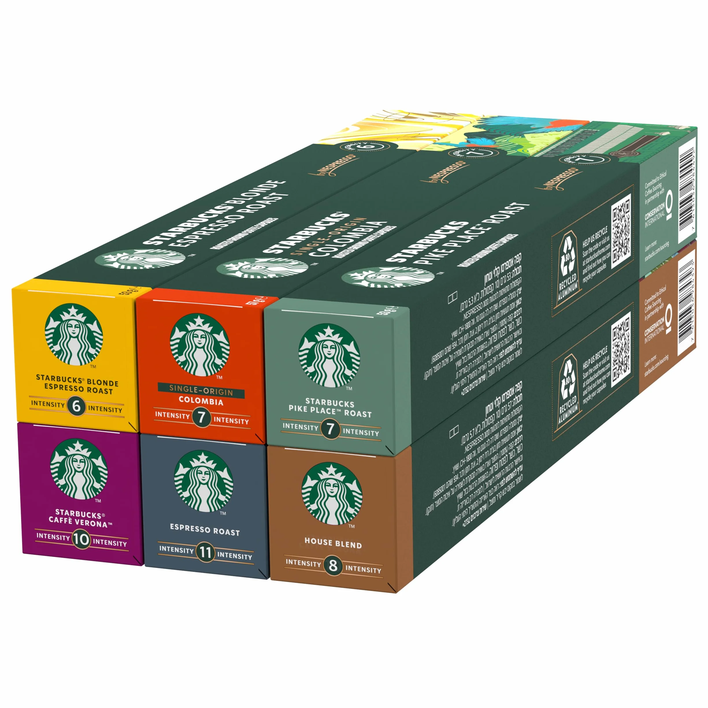 STARBUCKS Paquete Variado de Nespresso, Cápsulas de Café 6 x 10 (60 Cápsulas)