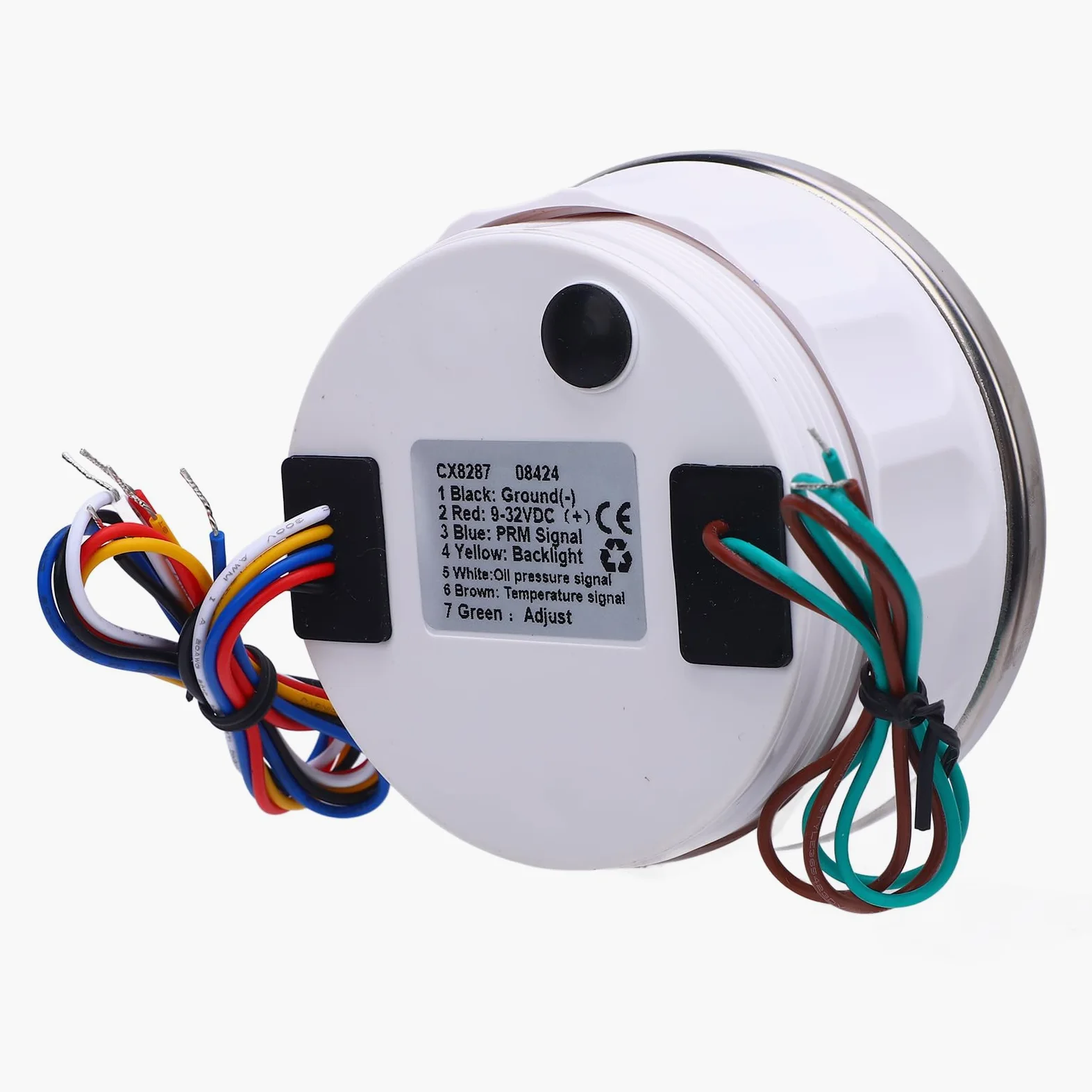 Medidor de tacómetro Torvex, medidor de RPM 3 en 1 de 85 mm con medidor de temperatura de agua y presión de aceite 7000 RPM DC 9-32 V para camión, tractor y coche (Esfera negra y bisel plateado