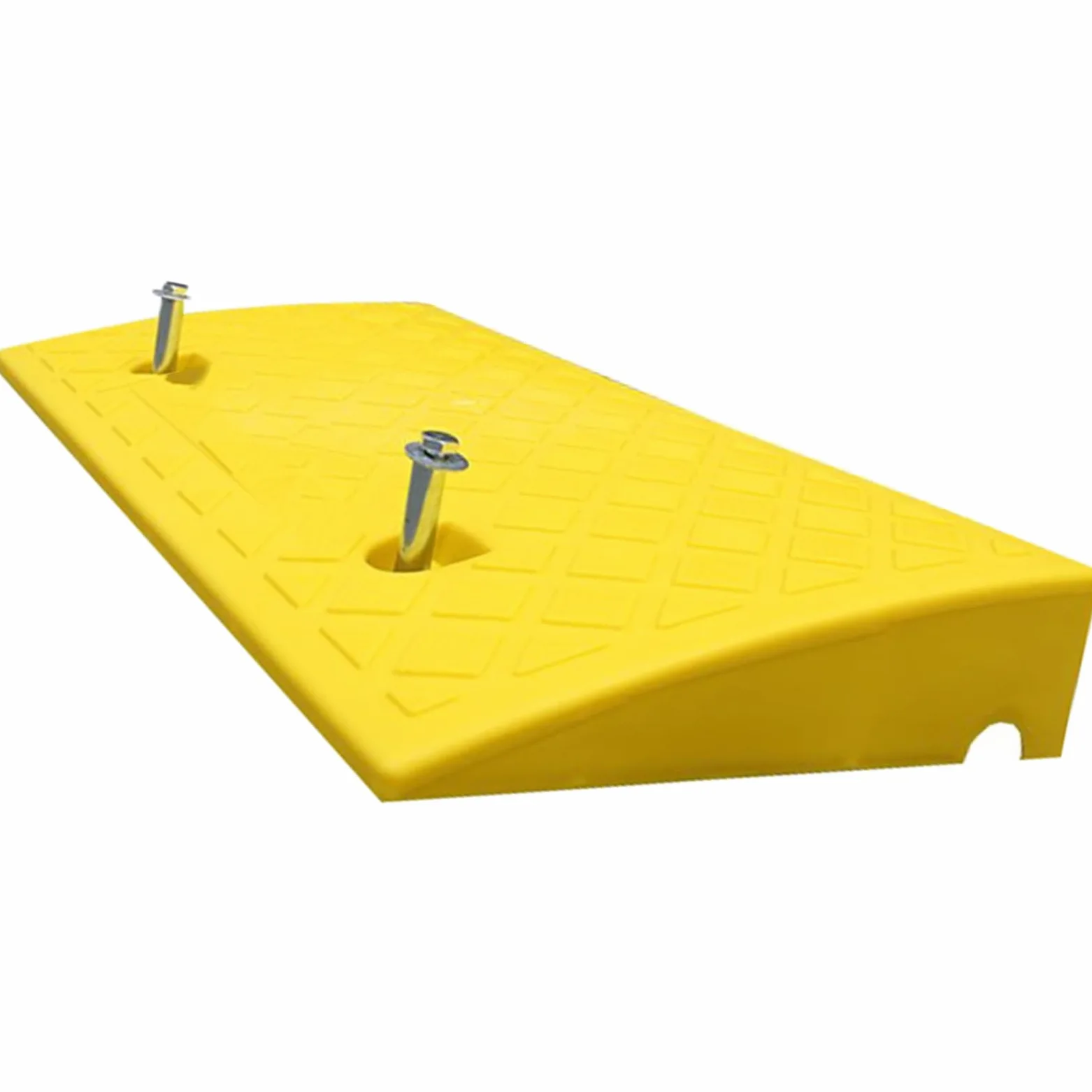 Rampas de acera portátiles de plástico con ranuras hidrofóbicas para scooters sillas de ruedas motocicletas carritos 50x27x9 cm amarillo