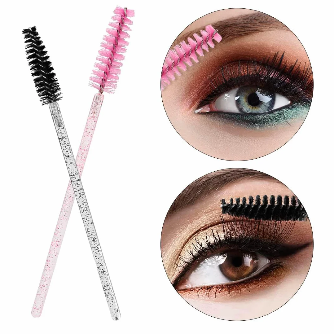 Cepillos Desechables Para Máscara de Pestañas, Aplicador Con Mango de Cristal Para Extensión de Pestañas y Cejas