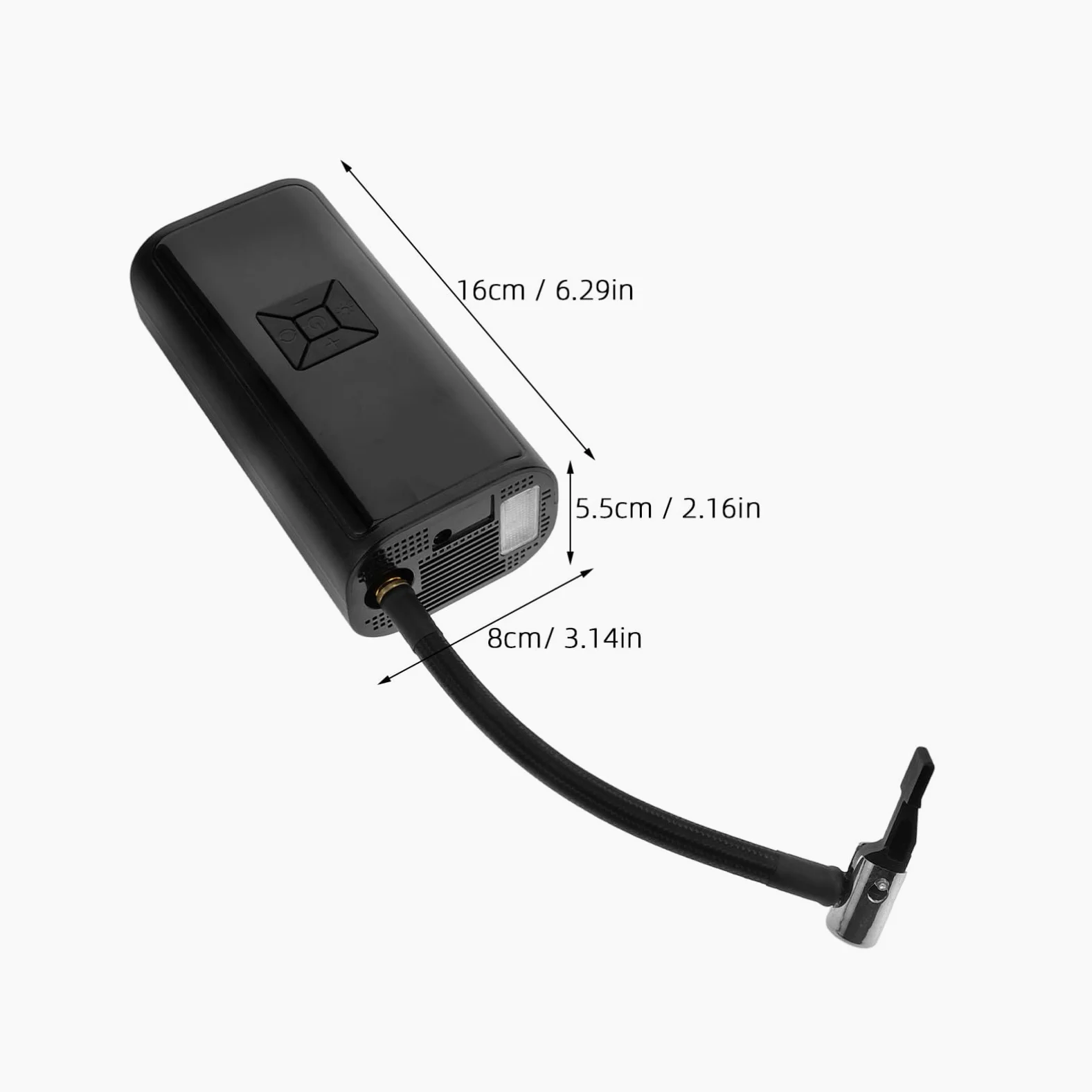 PRETYZOOM Bomba de Aire Portátil Compacta para Neumáticos de Bicicleta | 1 Juego, Negro Abs, 3 X 1500mah, Presión 3-150psi y Precisión ±1.5psi, 60w 7.4v