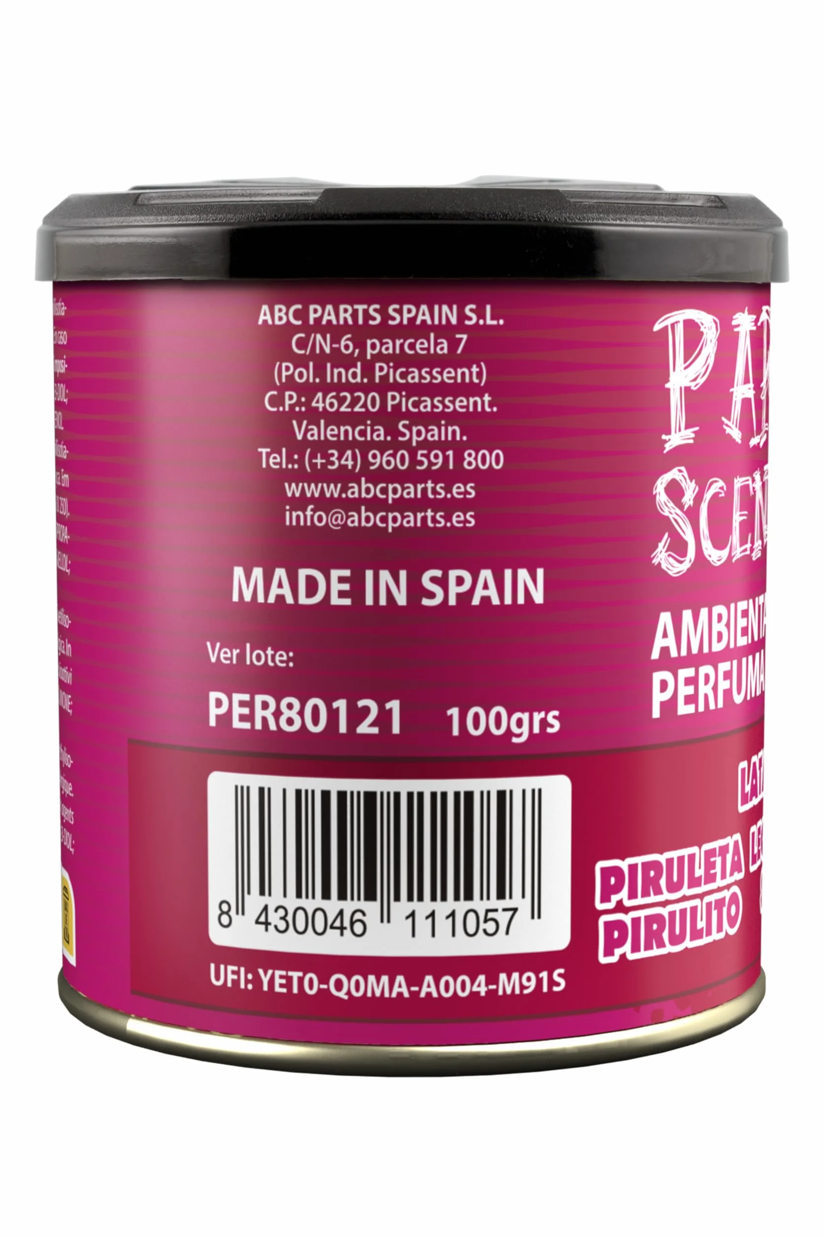 PARADISE SCENTS Paradise PER80121 Perfumador Lata Piruleta 100 g