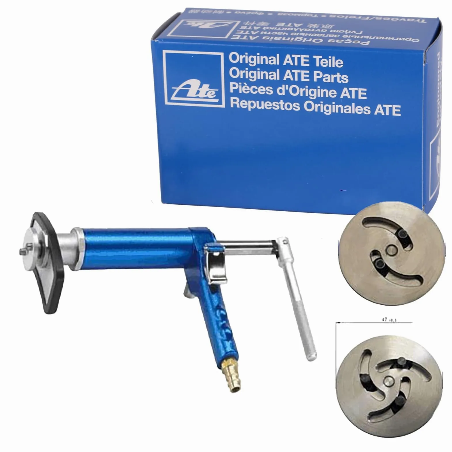 ATE 03.9314-4960.3 Kit herramientas giro/retroceso émbolo pinza de freno con adaptador neumático