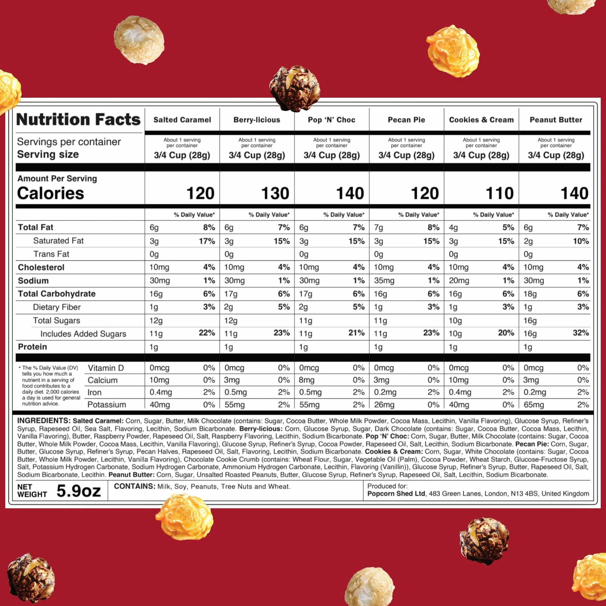 Calendario de Adviento Navidad Palomitas Gourmet 2022 6 Sabores Regalo Natural Vegetariano