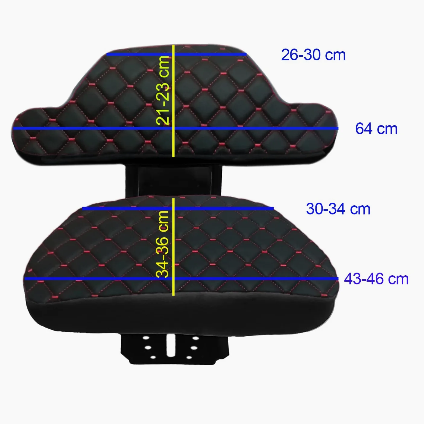 Funda de asiento universal para tractor con reposabrazos fijo, vinilo negro