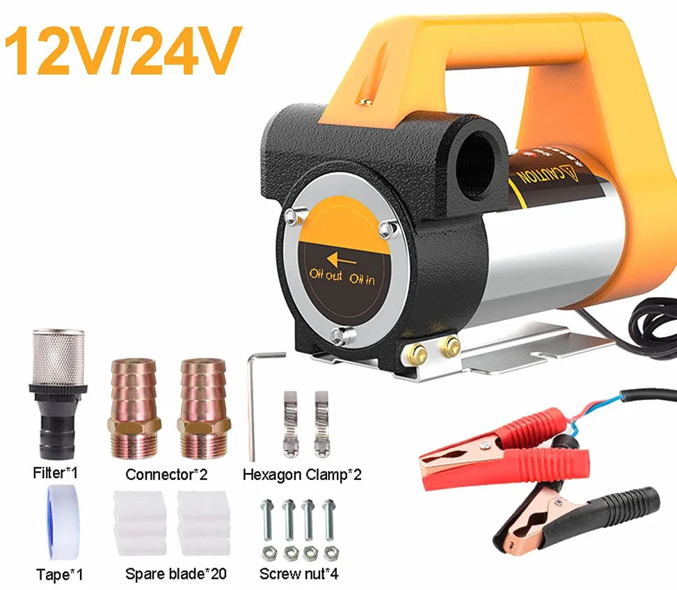 Bomba de Transferencia Diésel, Bomba de Trasvase de Gasoil 12V, 24V, 220V, Kit de Bomba de Extractor de Aceite Eléctrico, 580W