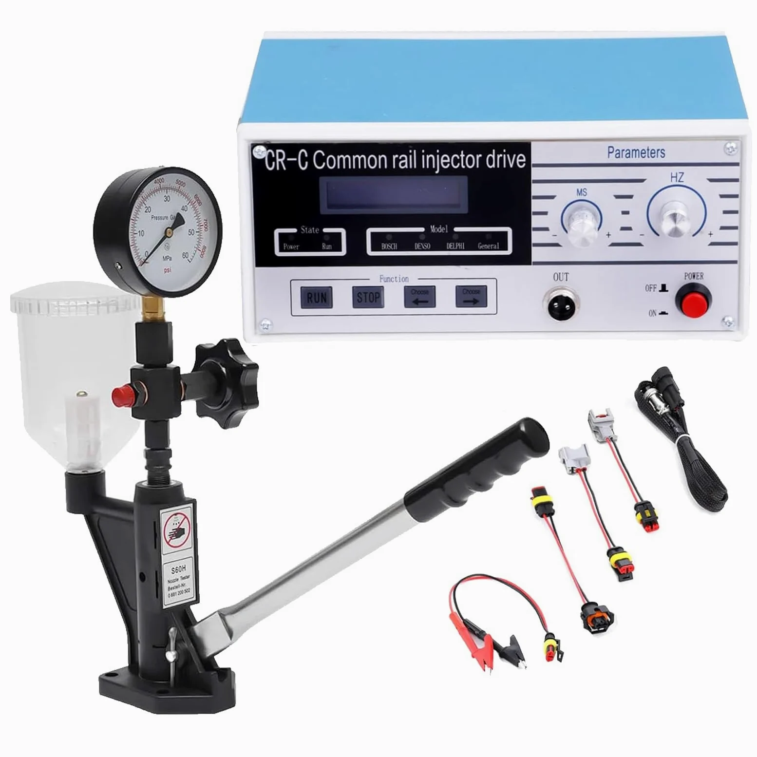 Tsampa Comprobador de inyectores Common Rail CR-C,Comprobador de inyectores Common Rail, Comprobador de inyectores Diesel Profesional + Comprobador de inyectores de Combustible S60H