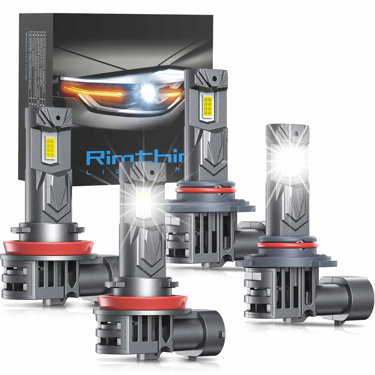 rimthin 9005 H11 H9 H8 H16 - Luces antiniebla (4 unidades)