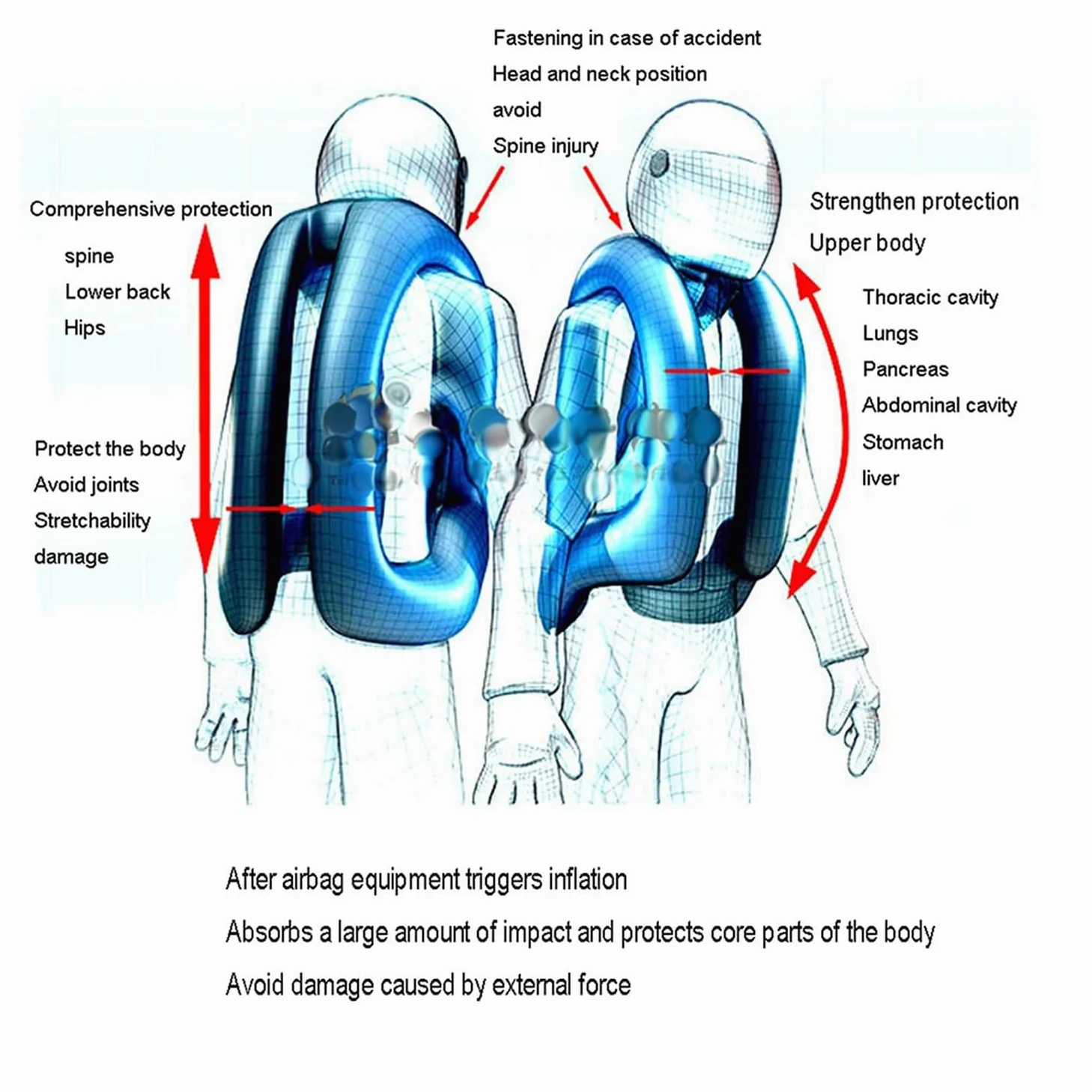 Chaleco Airbag ligero para equitación, motocicleta, ciclismo, chaleco de seguridad de alta visibilidad sin cilindro de CO2