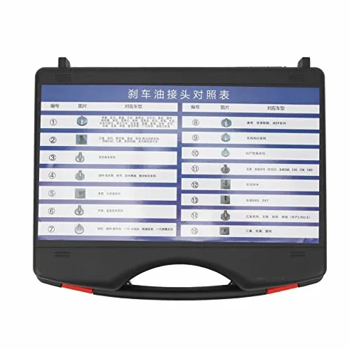 Adaptador Purga Frenos, Universal a Prueba de Fugas y Fácil de Usar Kit Cilindro Maestro 15 Piezas for Profesionales Bricolaje Automóviles Motos Camiones Talleres