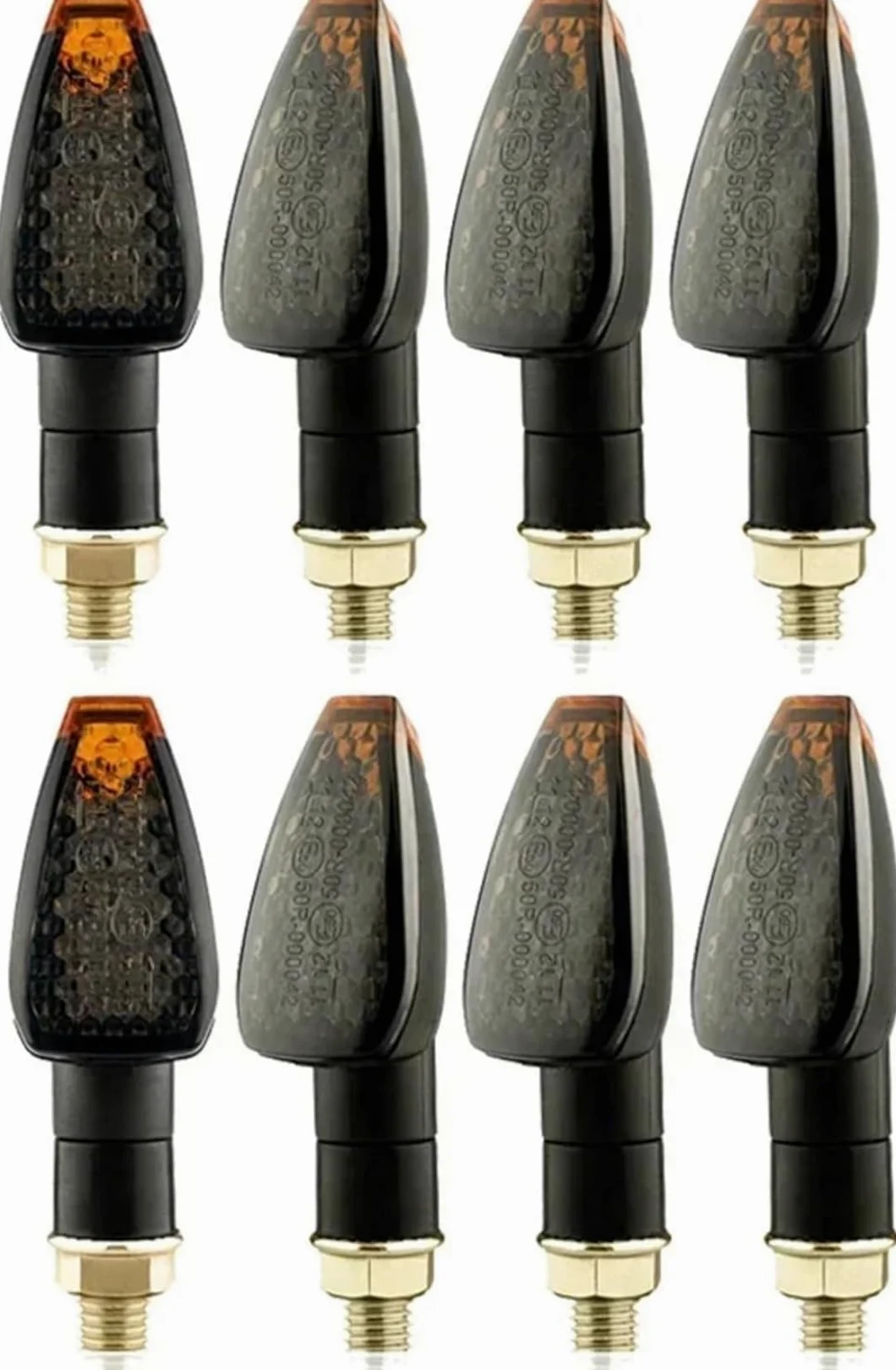 Genérico Indicadores de motocicleta Intermitentes para motocicleta M10 E-mark de 12 V y 24 V, homologados, luz ámbar intermitente de 14 LED.
