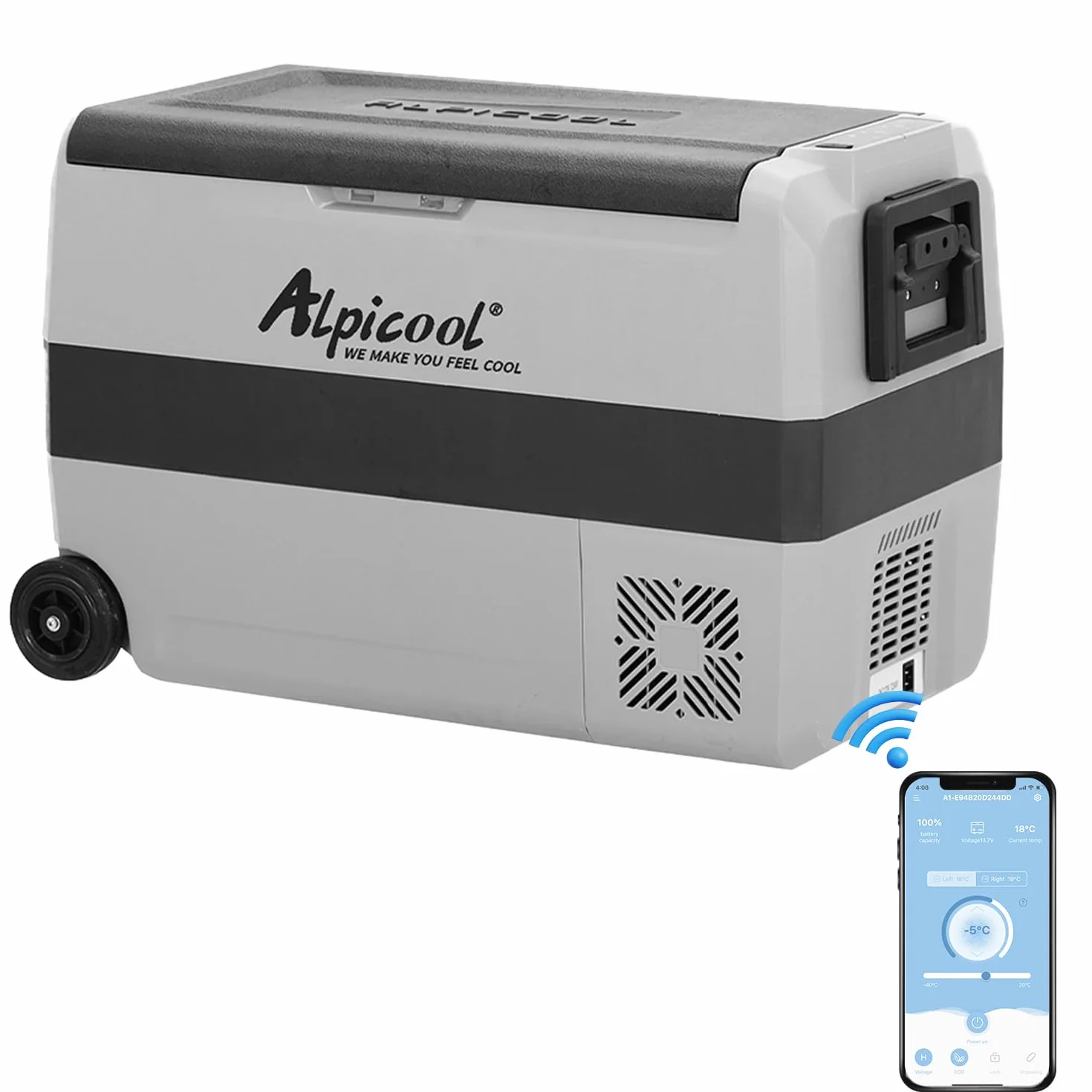 Alpicool T50 50 litros Nevera portátil 12 V 24 V congelador, pequeño congelador para coche, camping, camión, barco y enchufe con puerto USB