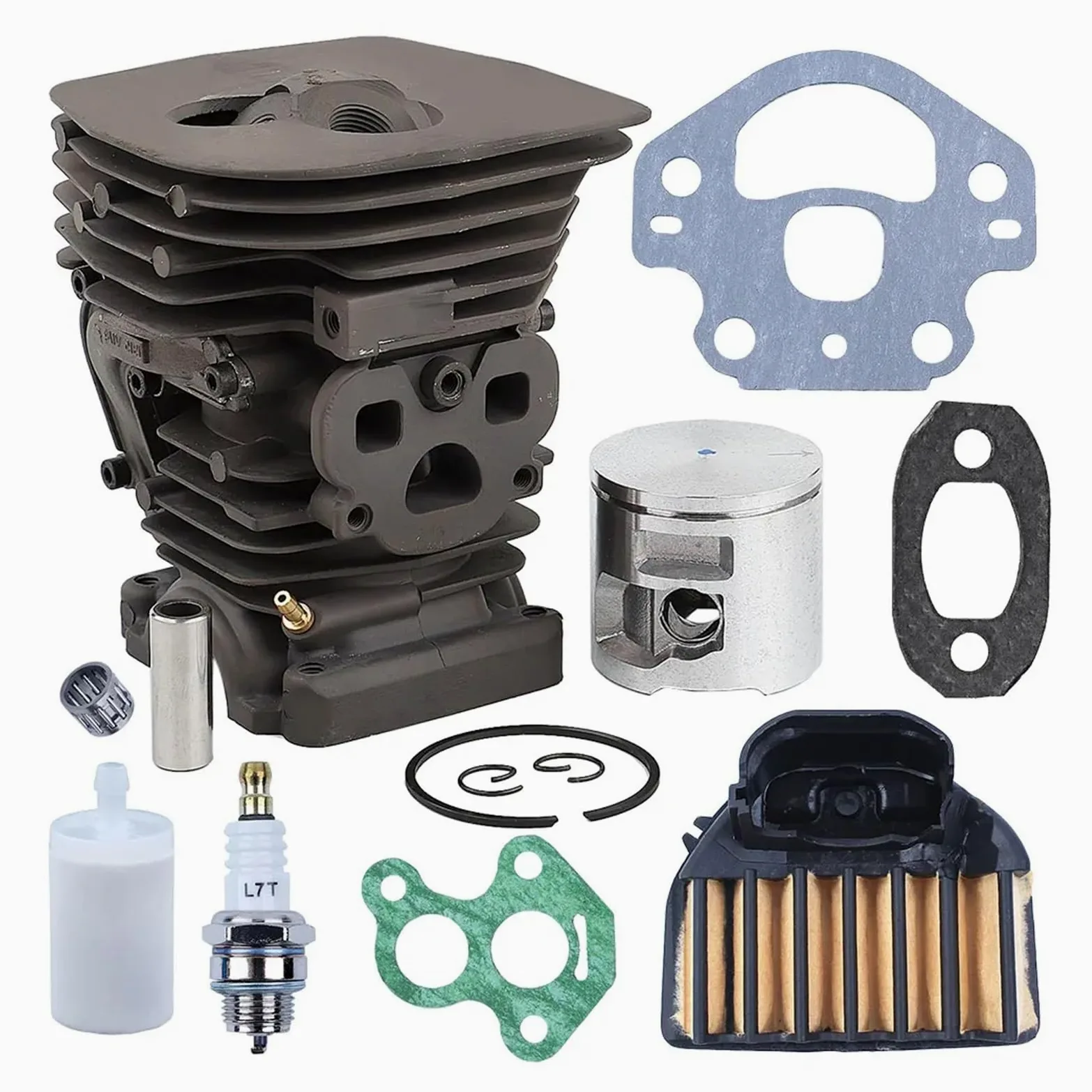 Kit de pistón cilindro motosierra 47mm for Husqvarna 455 455e 460 con bomba aceite línea filtro combustible aire reemplazar 537320402 537255702