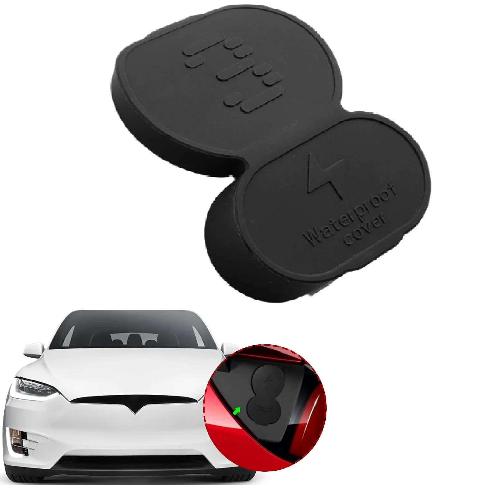 Bavooty Tapón de Protección para Conector DC,Funda Protectora para Tesla,Antipolvo para Puerto de Carga de Coche,para Tesla Model 3 Perfectamente Ajustada Hecha de Goma, Resistente al Agua y al Polvo