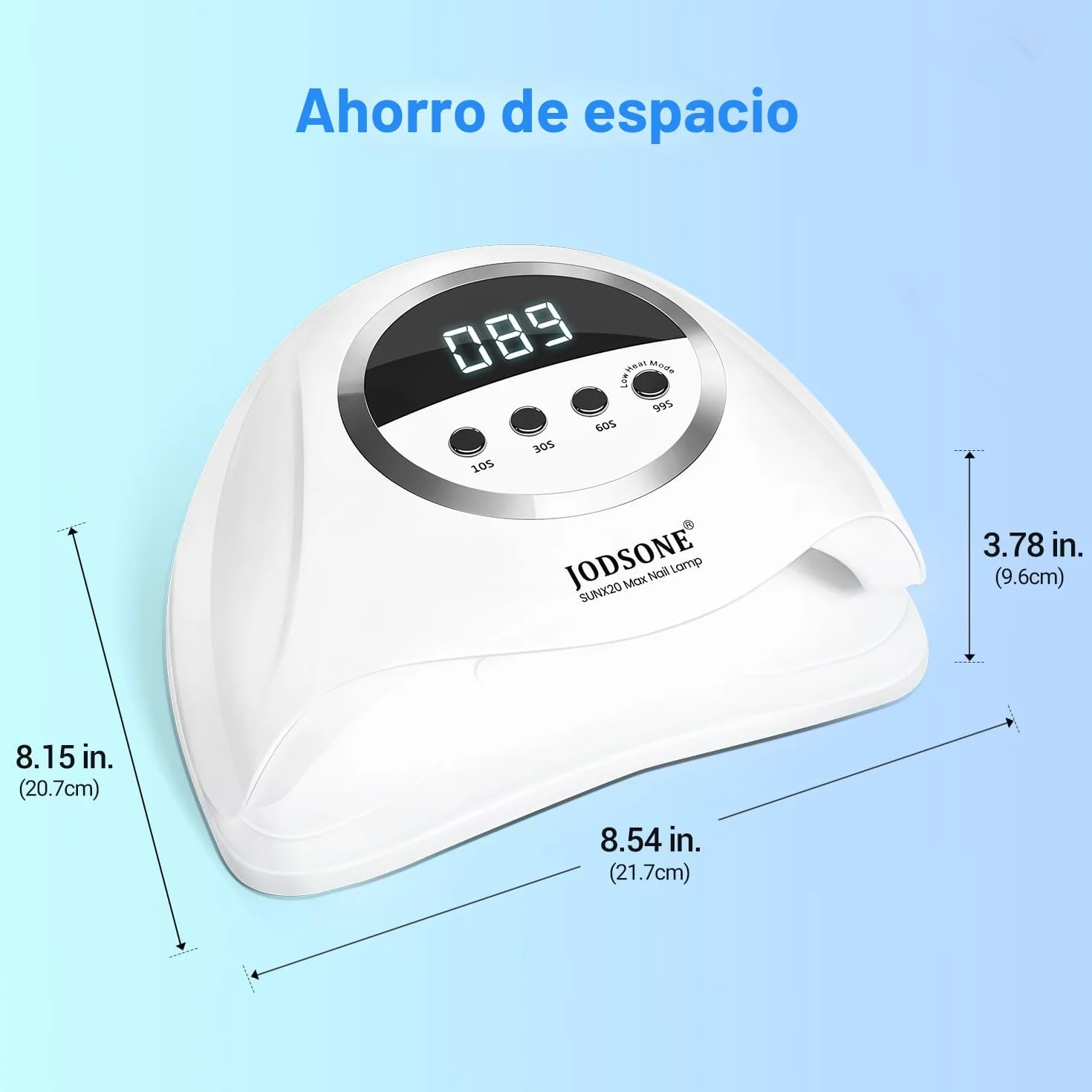 JODSONE Lámpara de uñas UV LED 320W 72 luces duales, 4 temporizadores 10/30/60/99s