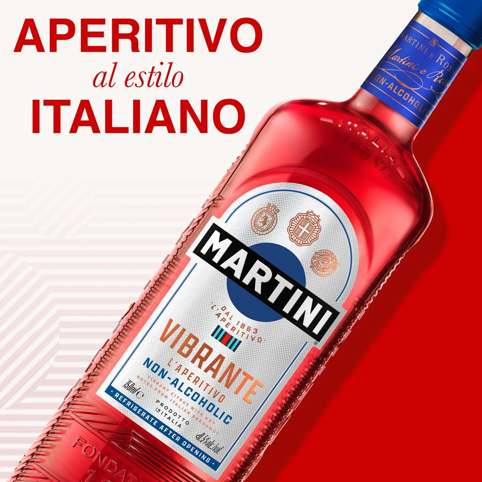 MARTINI Vibrante Aperitivo sin Alcohol 75cl con Infusión de Botánicos Superiores