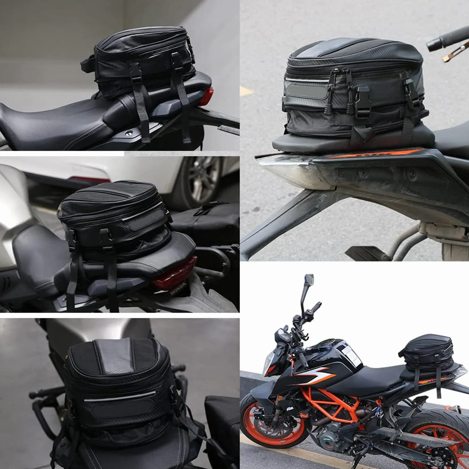 Bolsa Moto Asiento Trasero Multifuncional Polipiel Estilo Deportivo