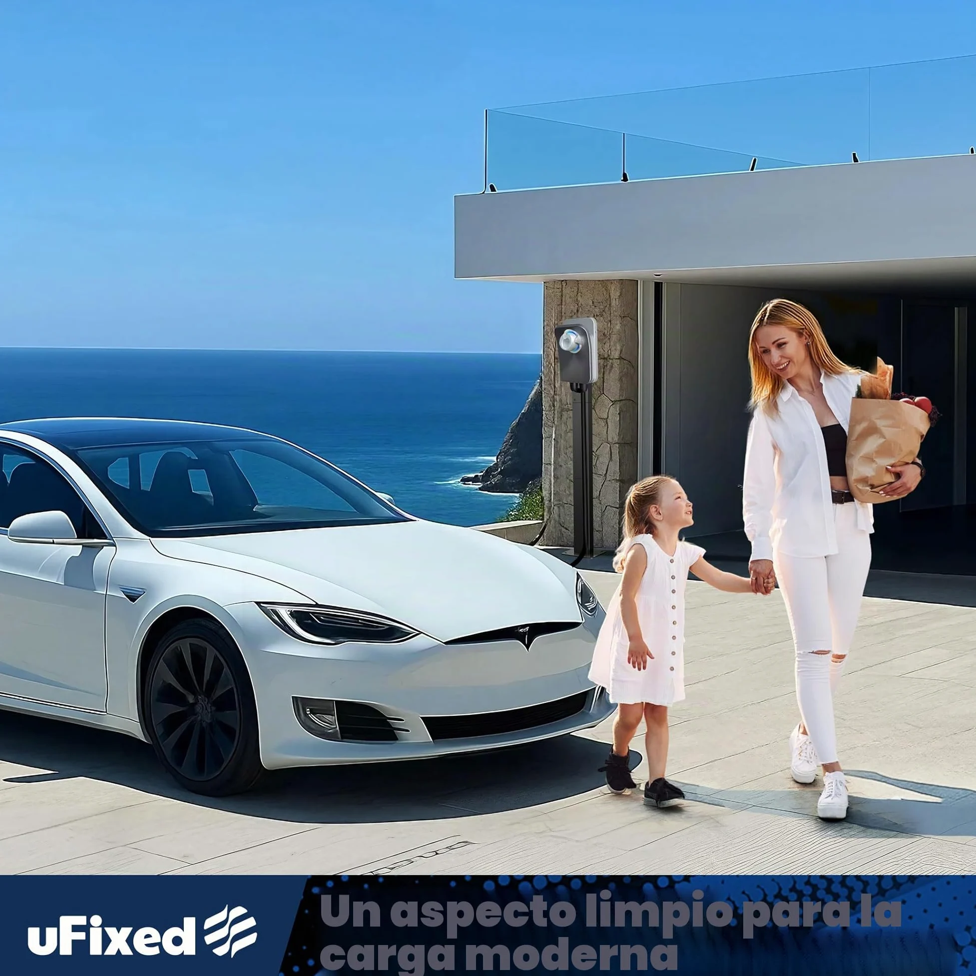 Base/Soporte para Wallbox Móvil Tesla Estación de Carga para Exteriores, La Columna de Carga para Wallbox Móvil Tesla Columna de Carga del Portador Wallbox