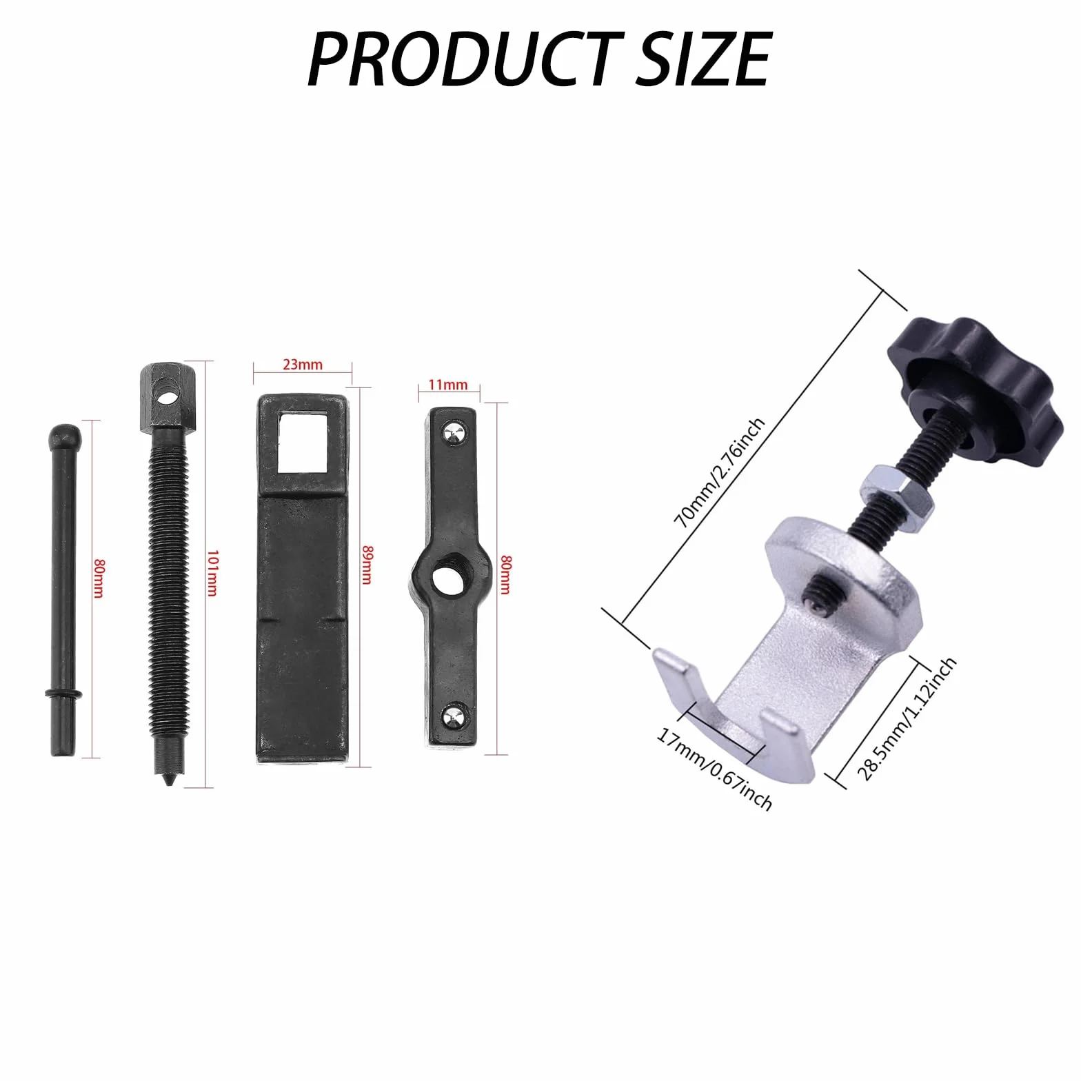 2 extractores de brazo de limpiaparabrisas, extractor de limpiaparabrisas ajustable, brazo de limpiaparabrisas, herramienta de desmontaje de abrazaderas de polo, extractor de brazo