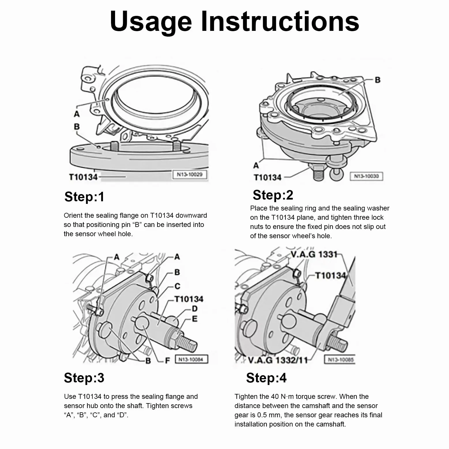 Instalador del Sello Trasero del Cigüeñal, T10134 Herramienta de Instalación para Quitar la Brida del Sello Trasero del Cigüeñal Acero Al Carbono para Motor Diésel 1,4/1,6 Gasolina 1,9/2,0