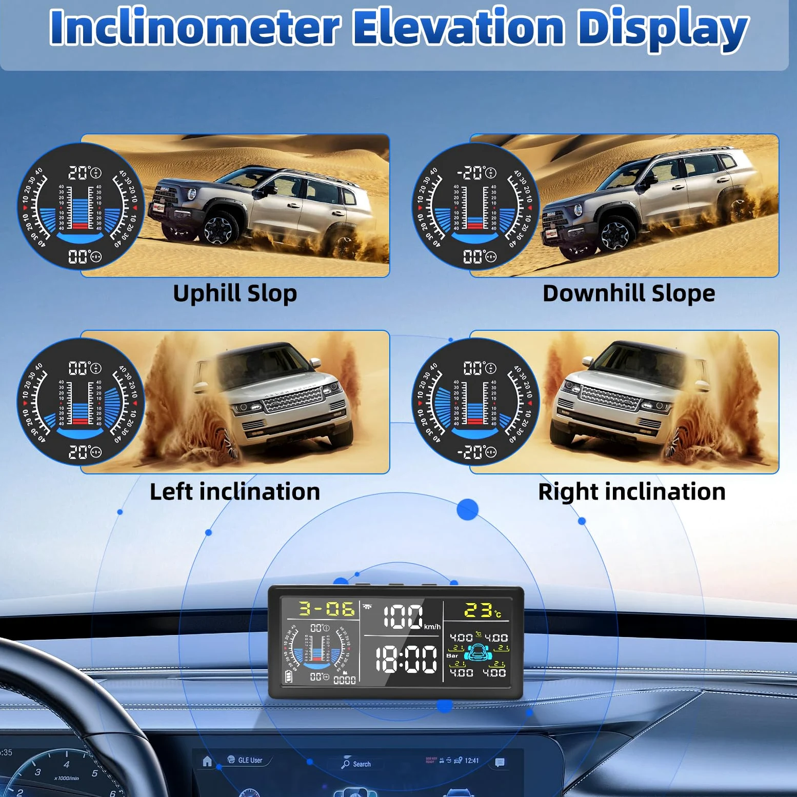 Sistema de Monitoreo de Presión de Neumáticos TPMS 0-199psi, Solar USB, Sensores de Núcleo de Cobre, 6 Modos de Alerta Incluyendo Alerta de Exceso de Velocidad Vehículo Remolque Caravana