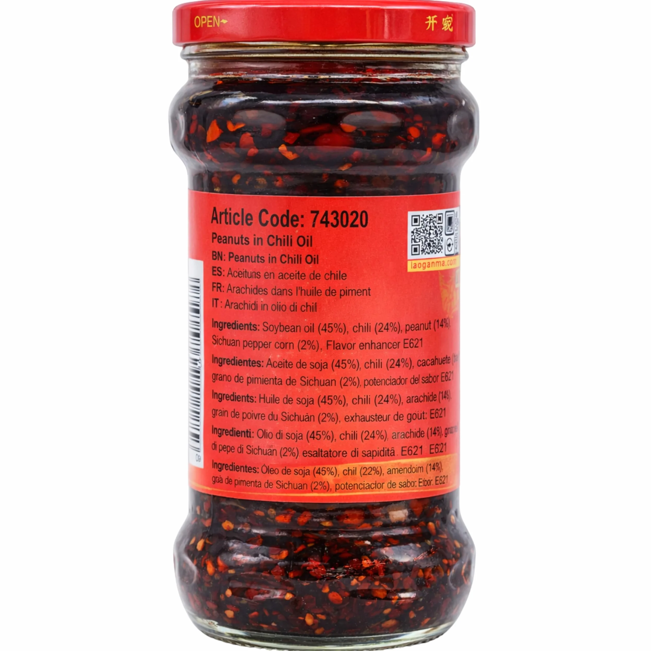 LaoGanMa Peanuts in Chili Oil 275g – Salsa Picante China con Cacahuetes Crujientes