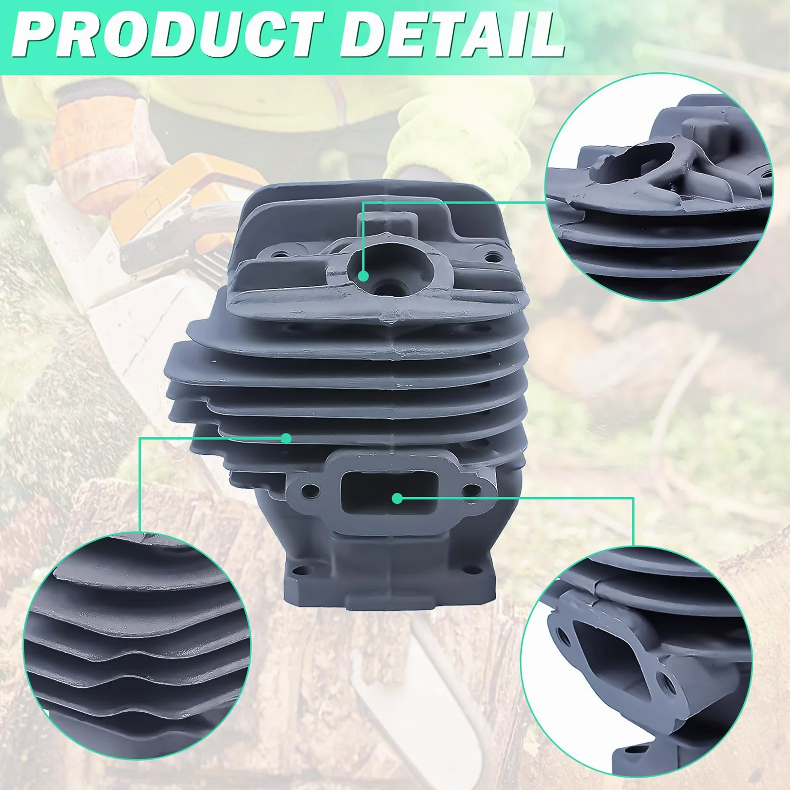 Nikasil de 44,7 mm Big Bore Cilindro Pistón Kit Para Stihl 026 MS260 026PRO Piezas de repuesto con juego de sellos de aceite Aguja Bujía de rodamiento