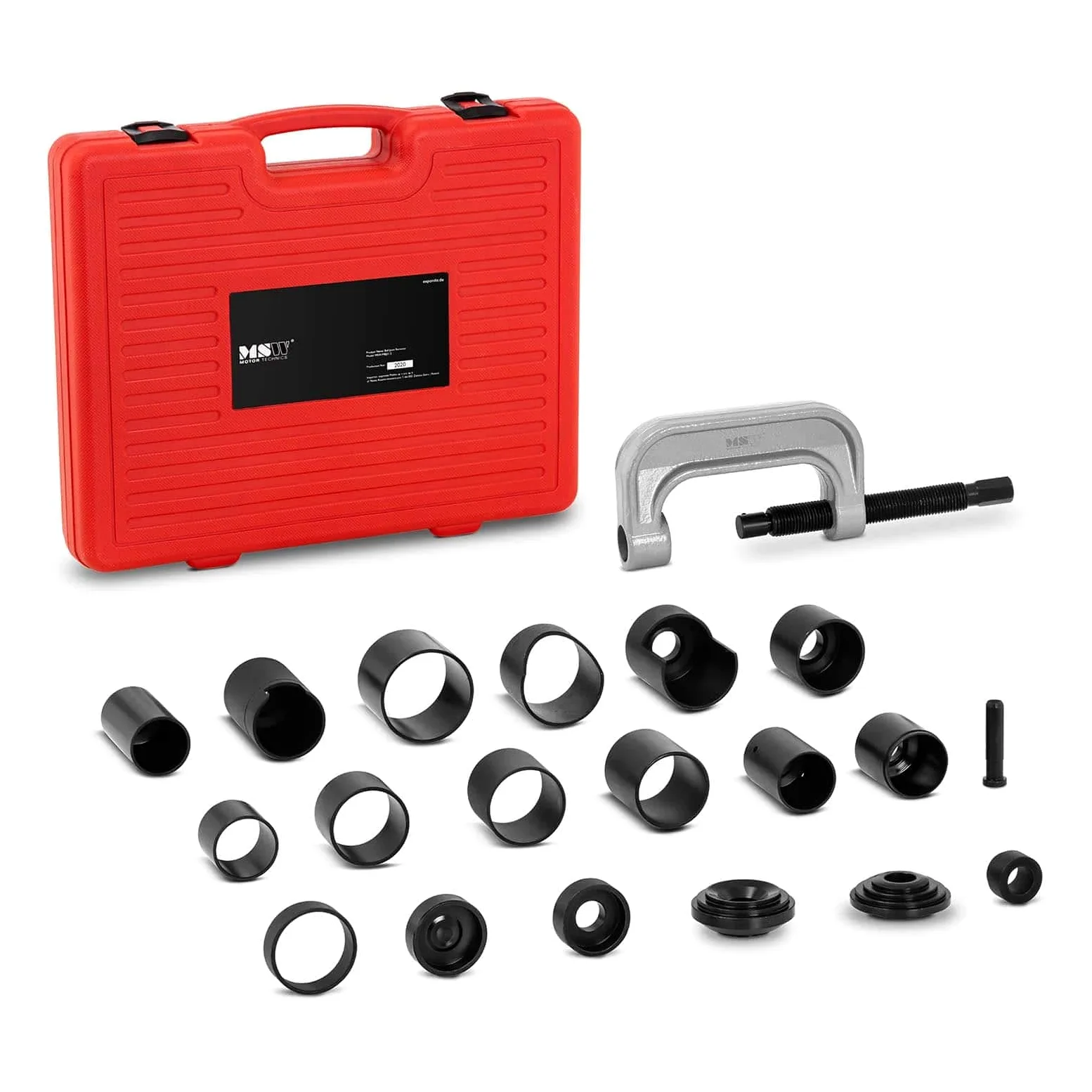 MSW Extractor De Rótulas para Taller De Automóvil MSW-MBJ21.2 (Montaje y desmontaje, 21 Piezas, para GM, Ford, Dodge y Honda, Entre Otros)