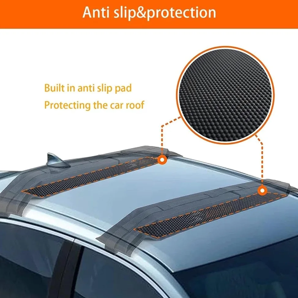 Portaequipajes Coche para Kayak/canoas/Tablas Snowboard/Soportes Windsurf Portaequipajes En El Techo Coche Portaequipajes Suave Plegable Universal Adecuado Coche Barras De Techo(B)