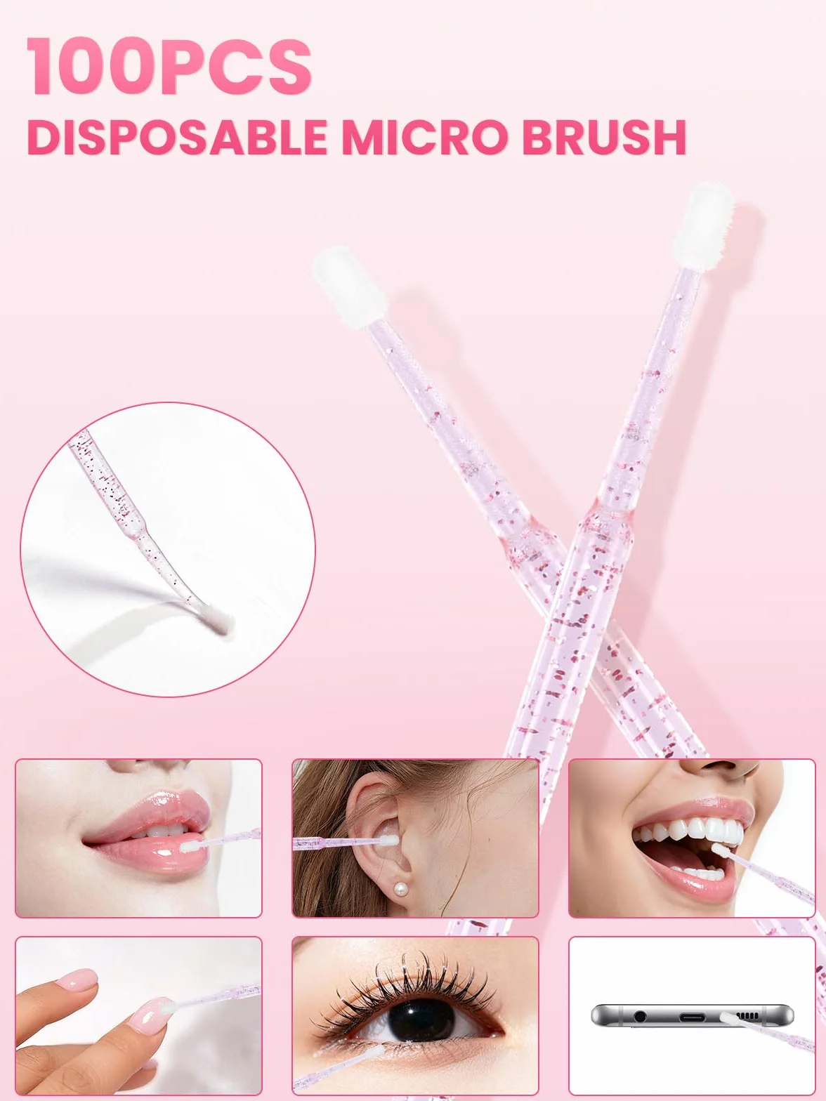 302pcs Cepillos Desechables Cejas Set Aplicadores Maquillaje
