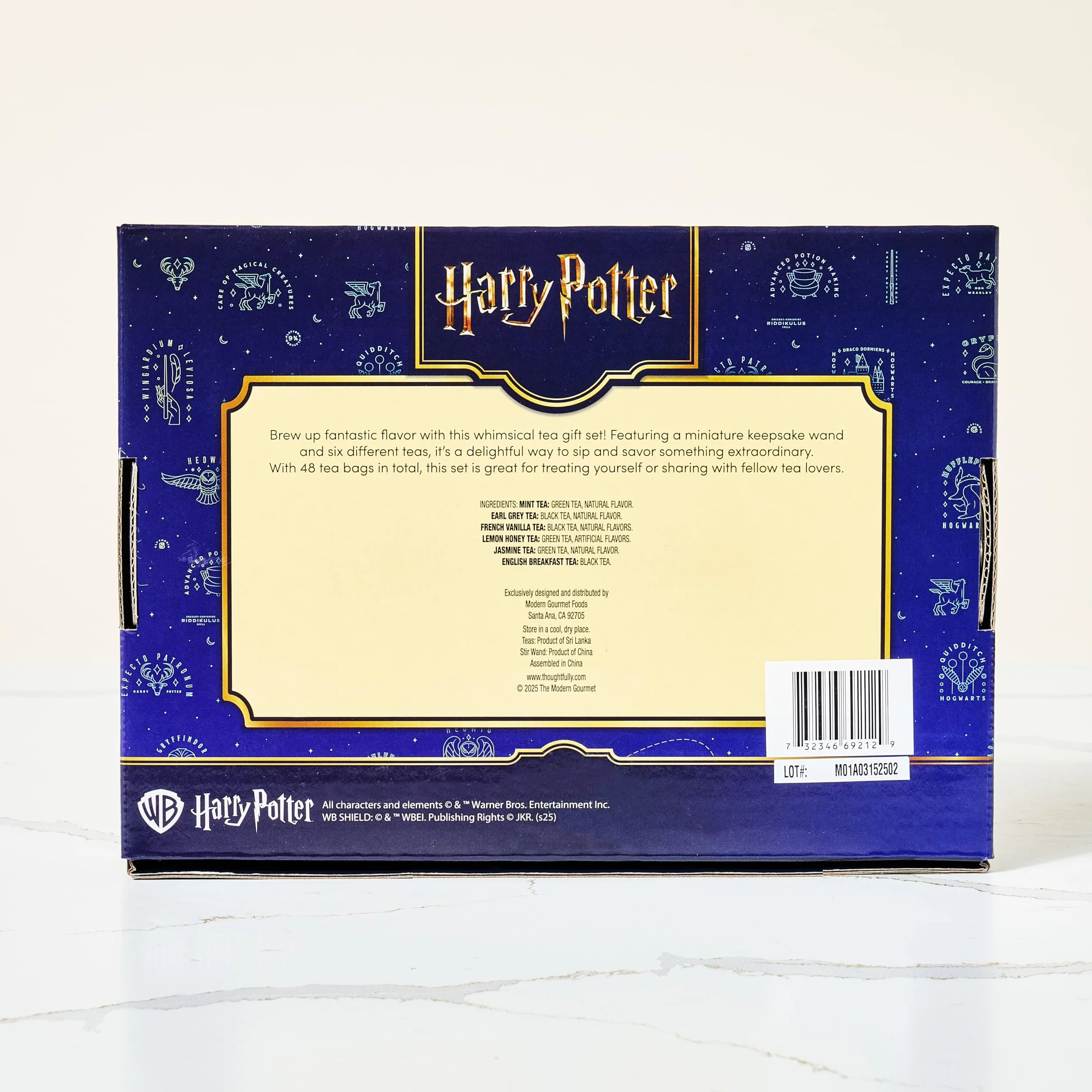 HARRY POTTER Set de regalo de té con 48 bolsitas en 6 sabores, varilla para remover