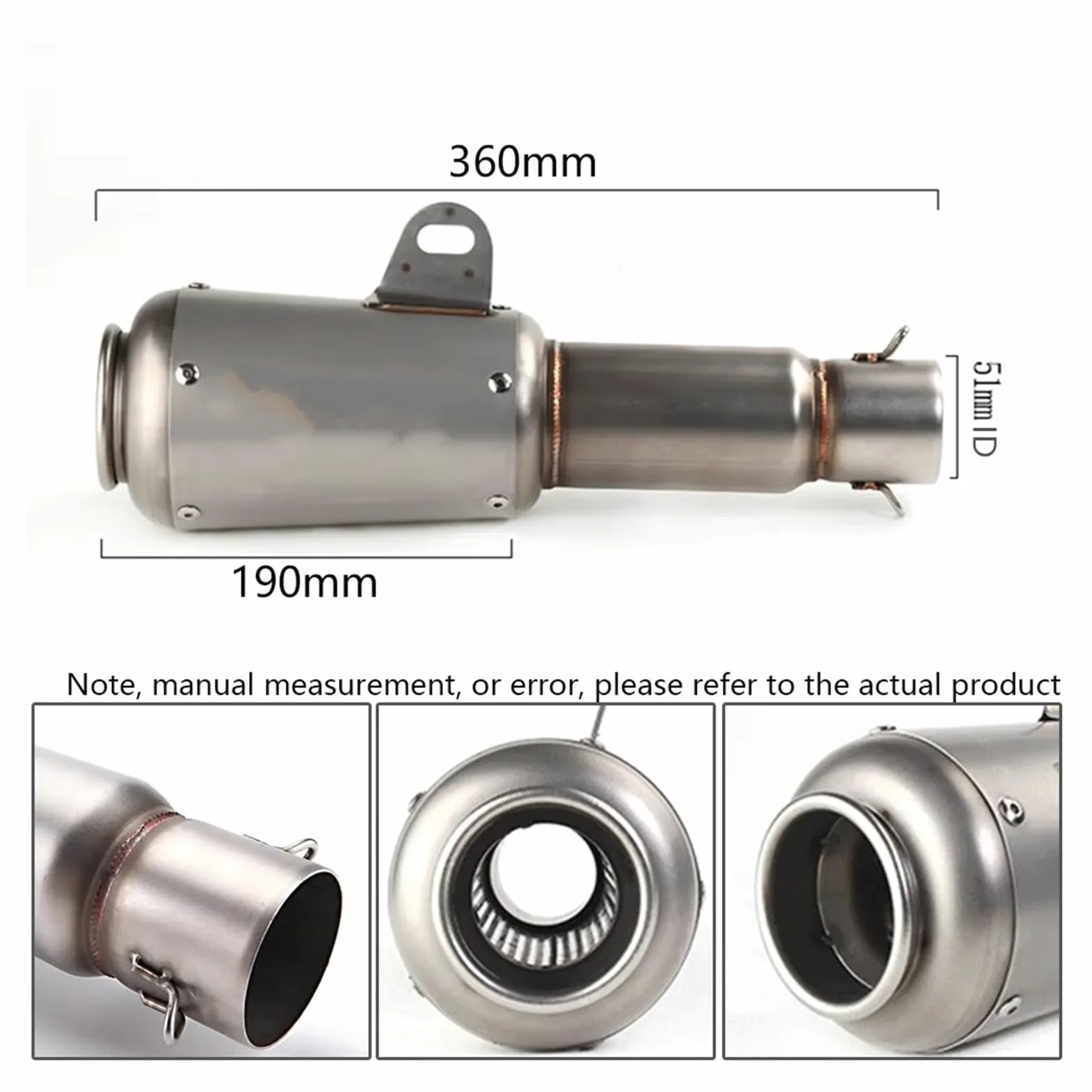 silencioso escape moto Para R6 Para R15 Para R3 Para Zx6r Para Zx10r | Para Z400 Para Z900 Para Z1000 Para Cbr1000 Para Rc390 Silenciador tubo escape motocicleta 51 mm Slip On(A)