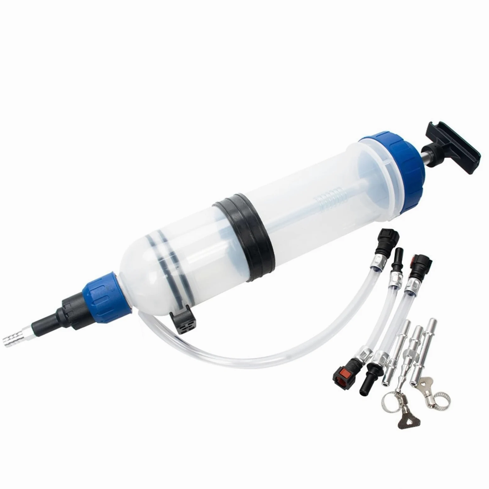 bomba de sifón manual para gas Bomba de jeringa para aceite coche, extractor líquido, cambio automático con manguera, 1500 ml, gran capacidad para frenos(1500ML)