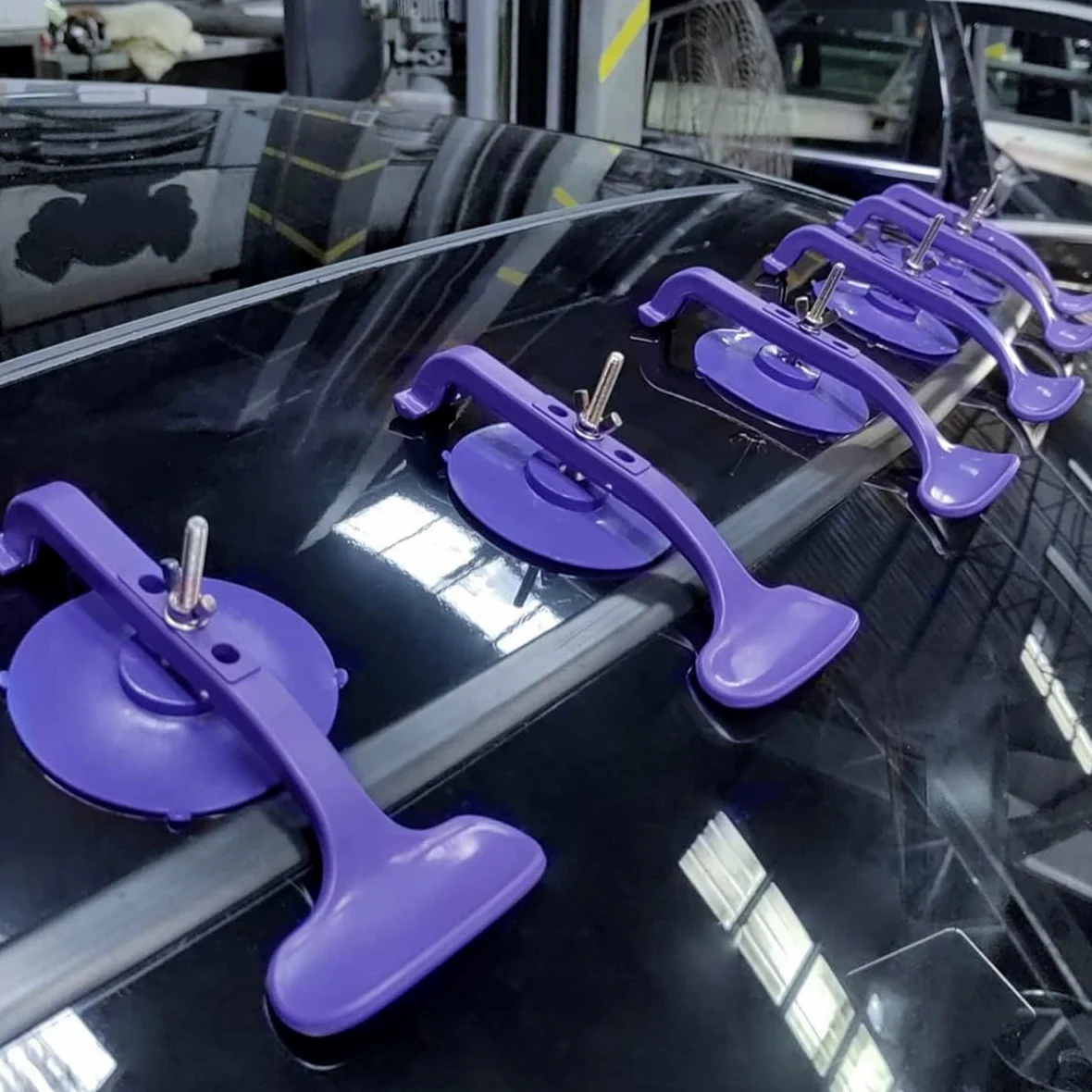 Juego de 6 abrazaderas con ventosa para ventanas, instalación molduras parabrisas paneles carrocería automóviles
